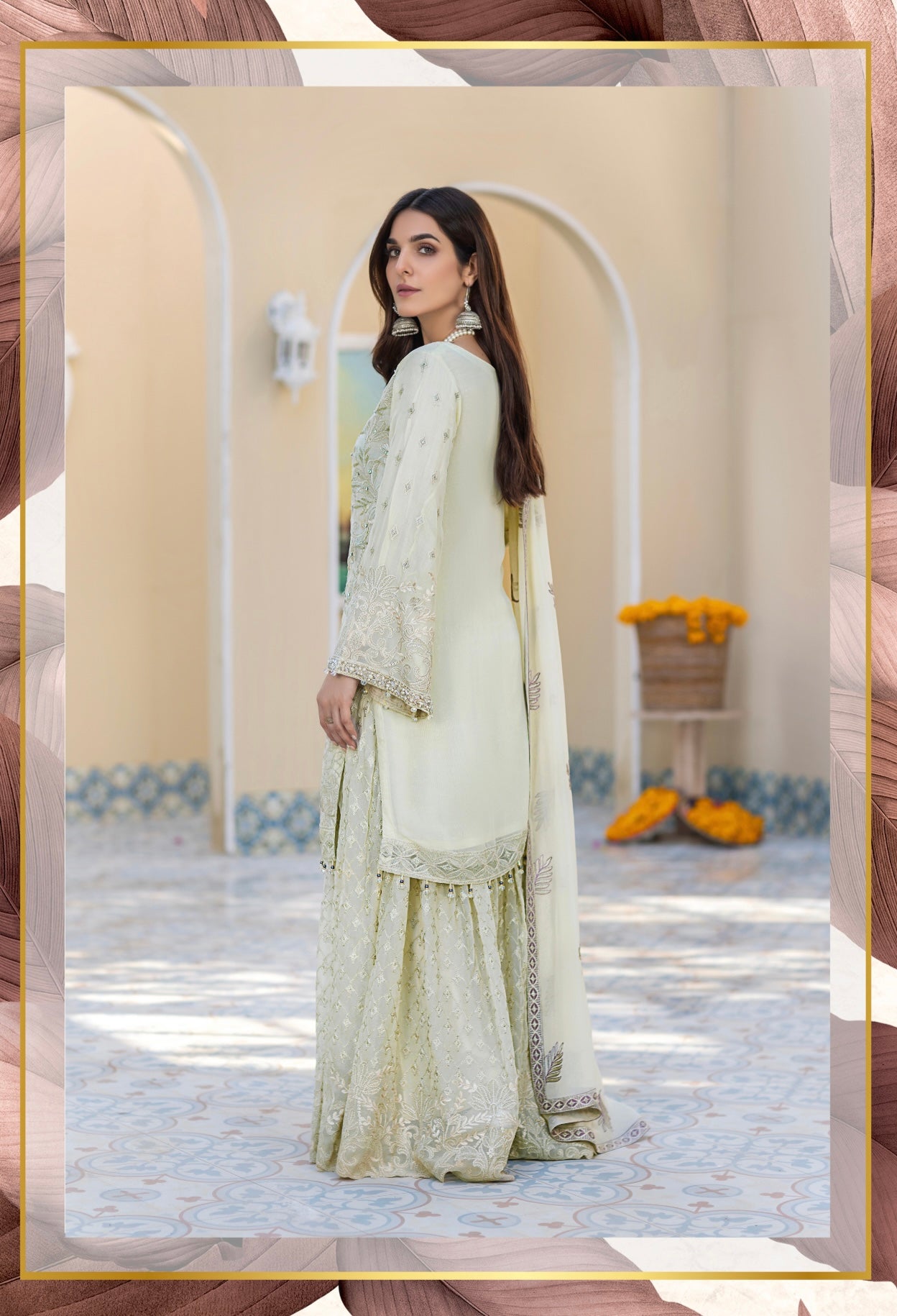 SIMRANS 3 Piece Amber chiffon collection Marshmallow suit MARSHMALLOW-CREAM