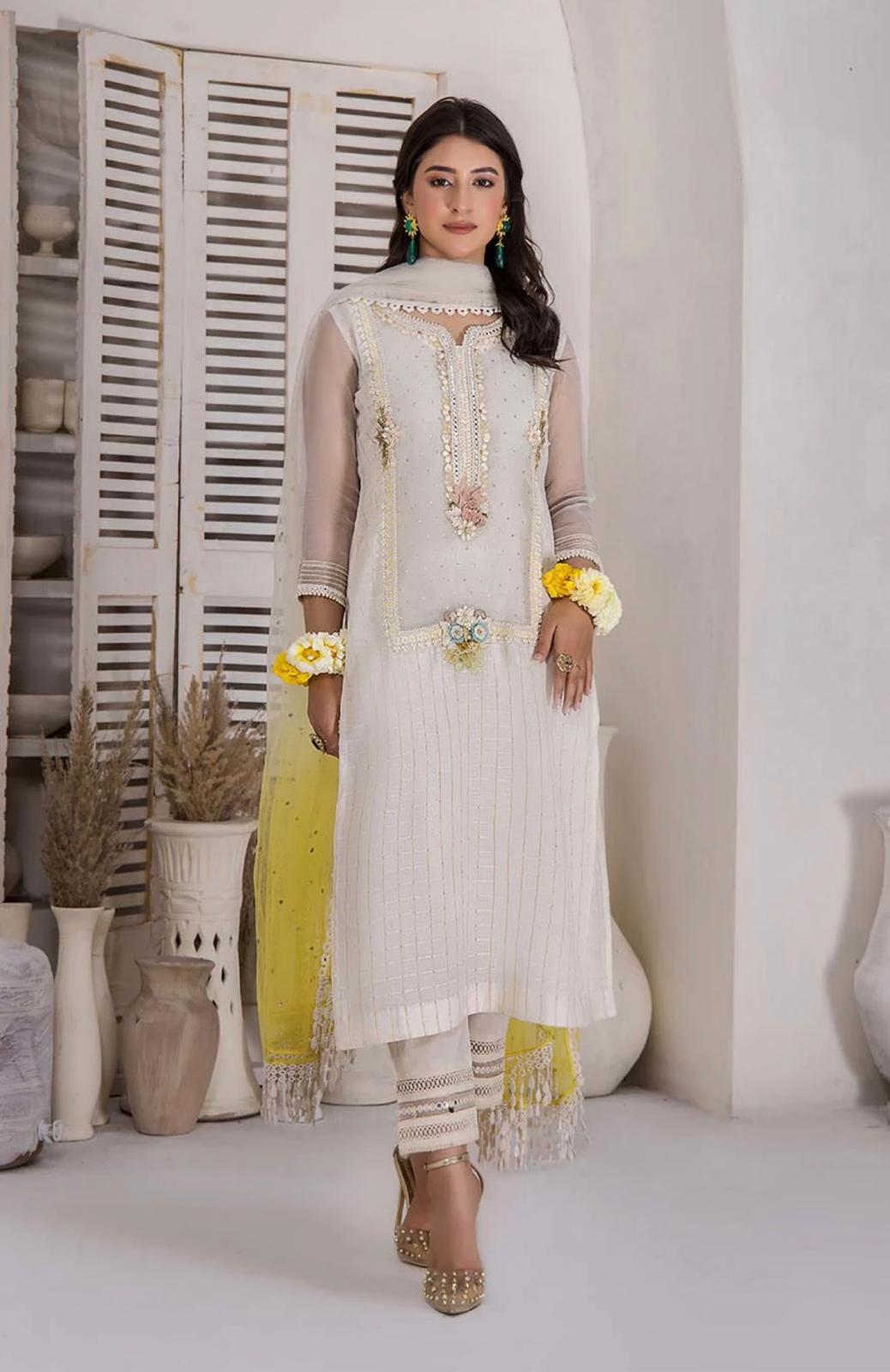 KHUDA BAKSH CREATIONS | EMBROIDERED 3PC READY TO WEAR | F-112