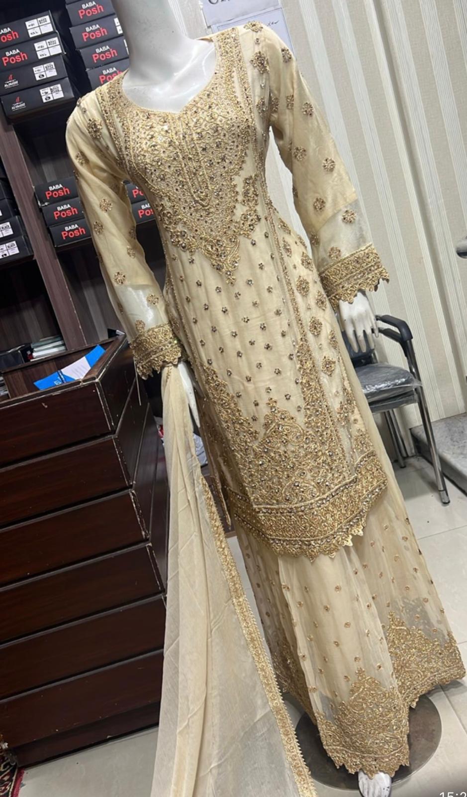 SHAZAIB | EMBROIDERED CHIFFON SHARARAH READYMADE | SZ197