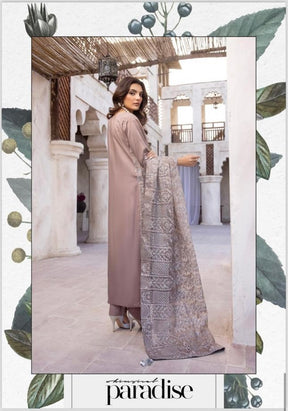 Sequence by Simrans  3 piece embroidered readymade suit in brown