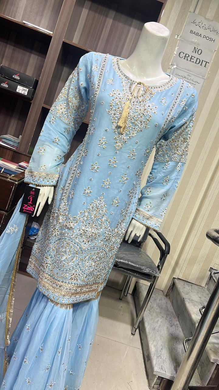 SHAZAIB 3PC EMBROIDERED CHIFFON READYMADE 351