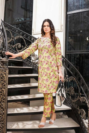 SIMRANS Rozana Floral Printed 2 Piece Lawn Co-ords Outfit Set D4