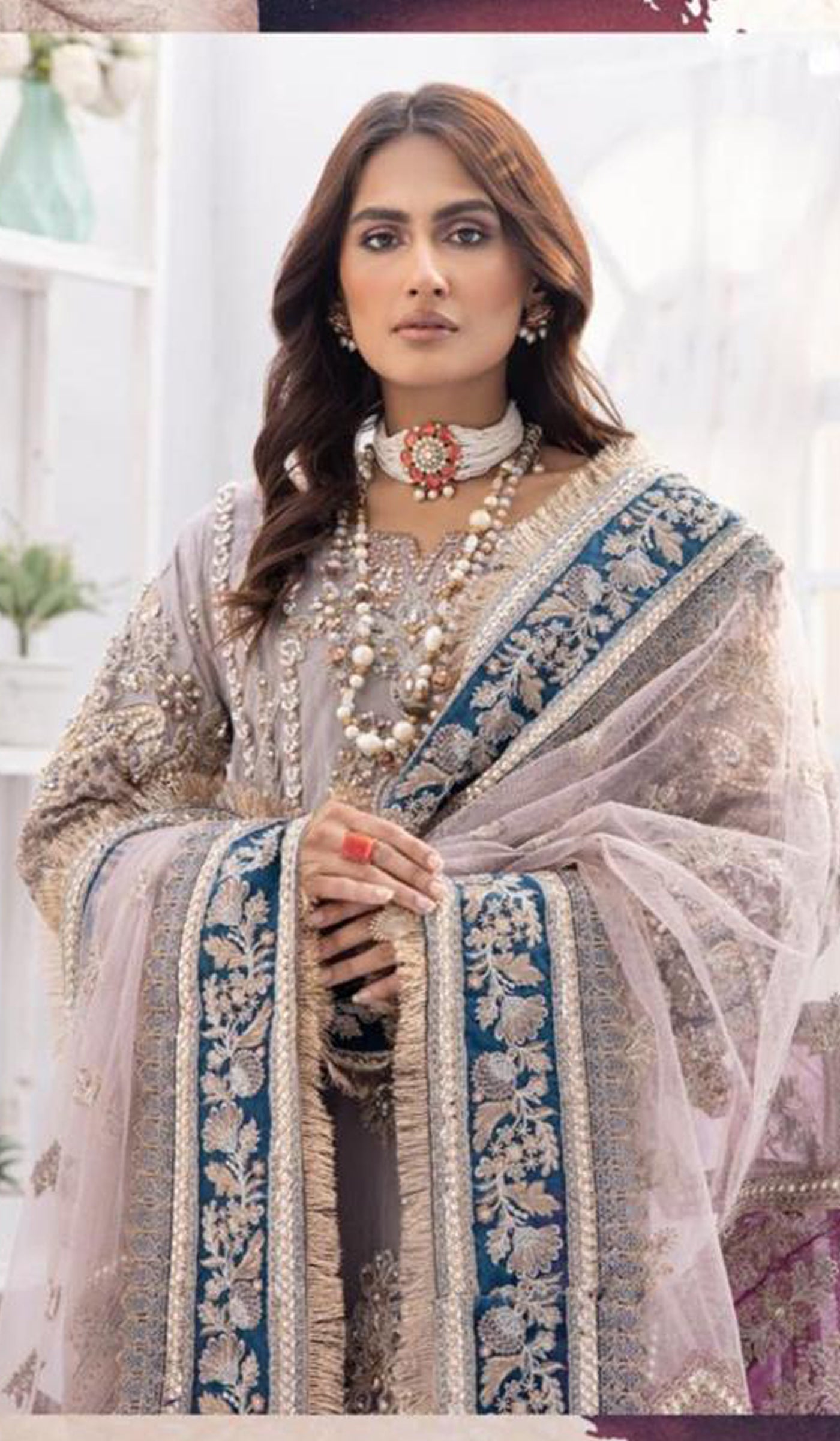 Simrans chiffon Imrozia 3 piece luxury embroidered net suit 701