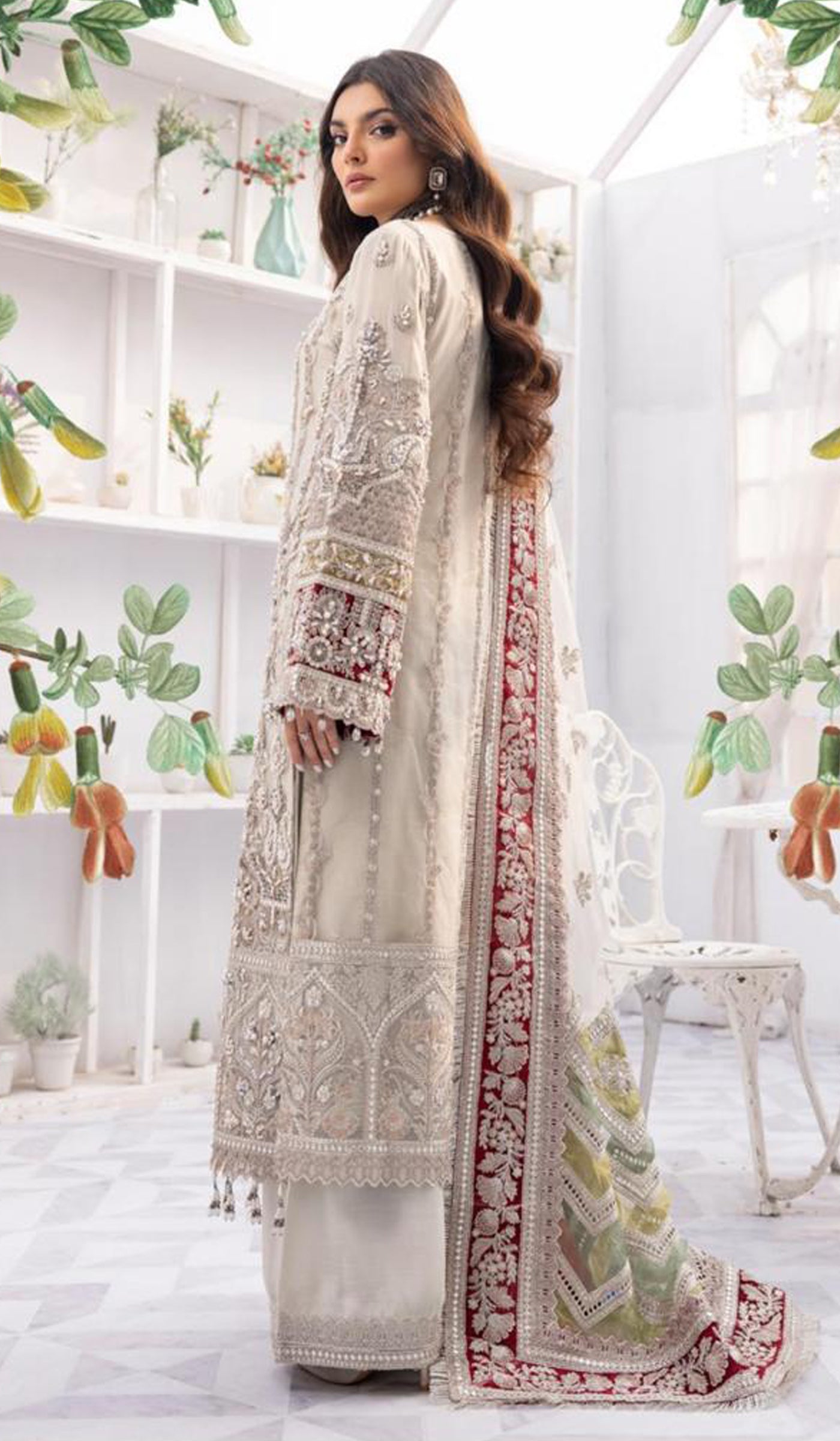 Simrans chiffon Imrozia 3 piece luxury embroidered net suit 702