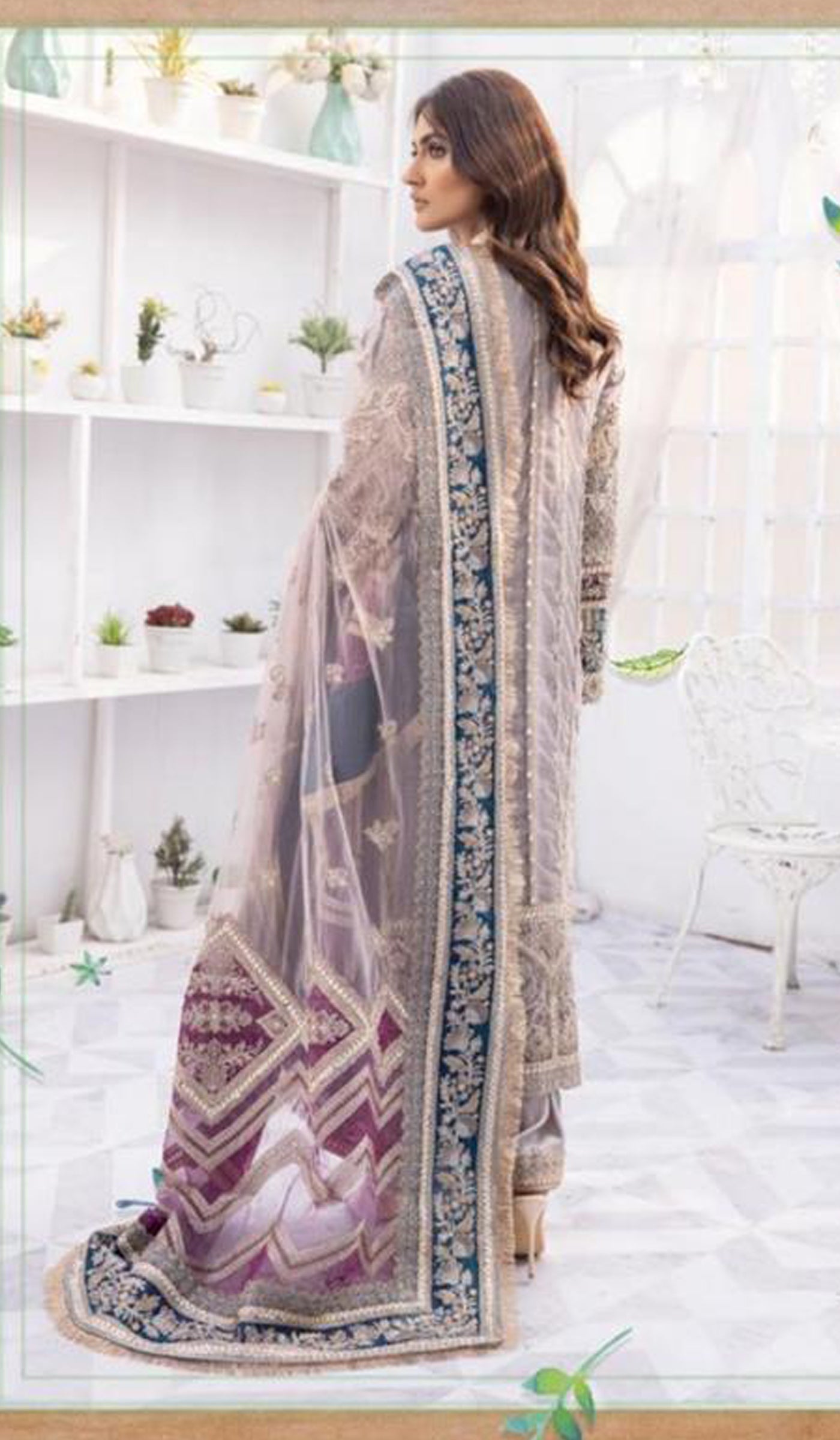 Simrans chiffon Imrozia 3 piece luxury embroidered net suit 701