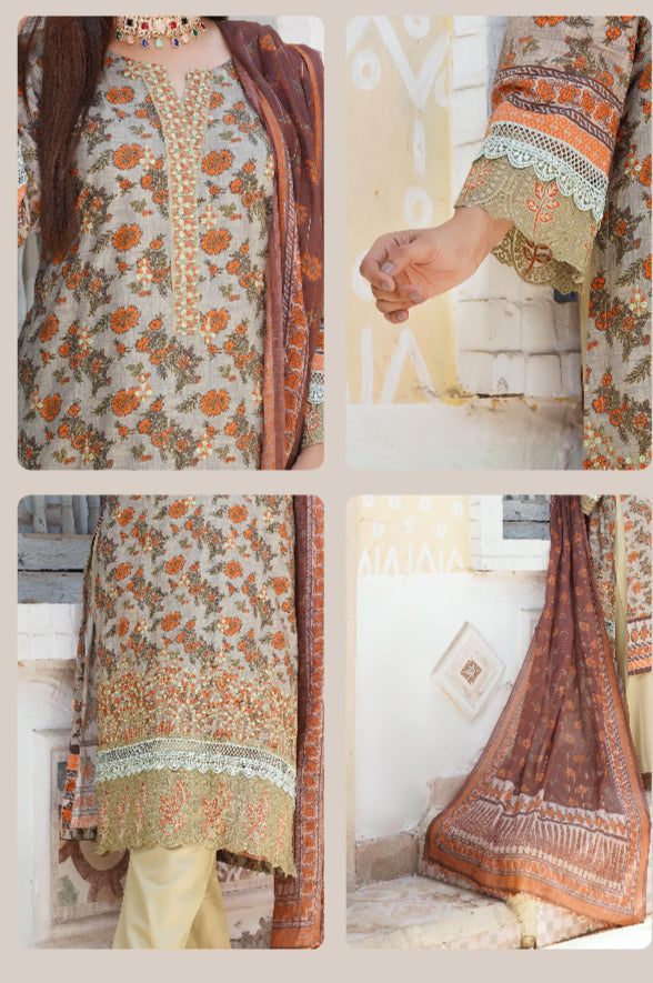 MUNIRA | EMBROIDERED LAWN READYMADE | MVL02