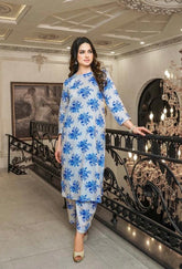 SIMRANS Rozana Floral Printed 2 Piece Lawn Co-ords Outfit Set D1