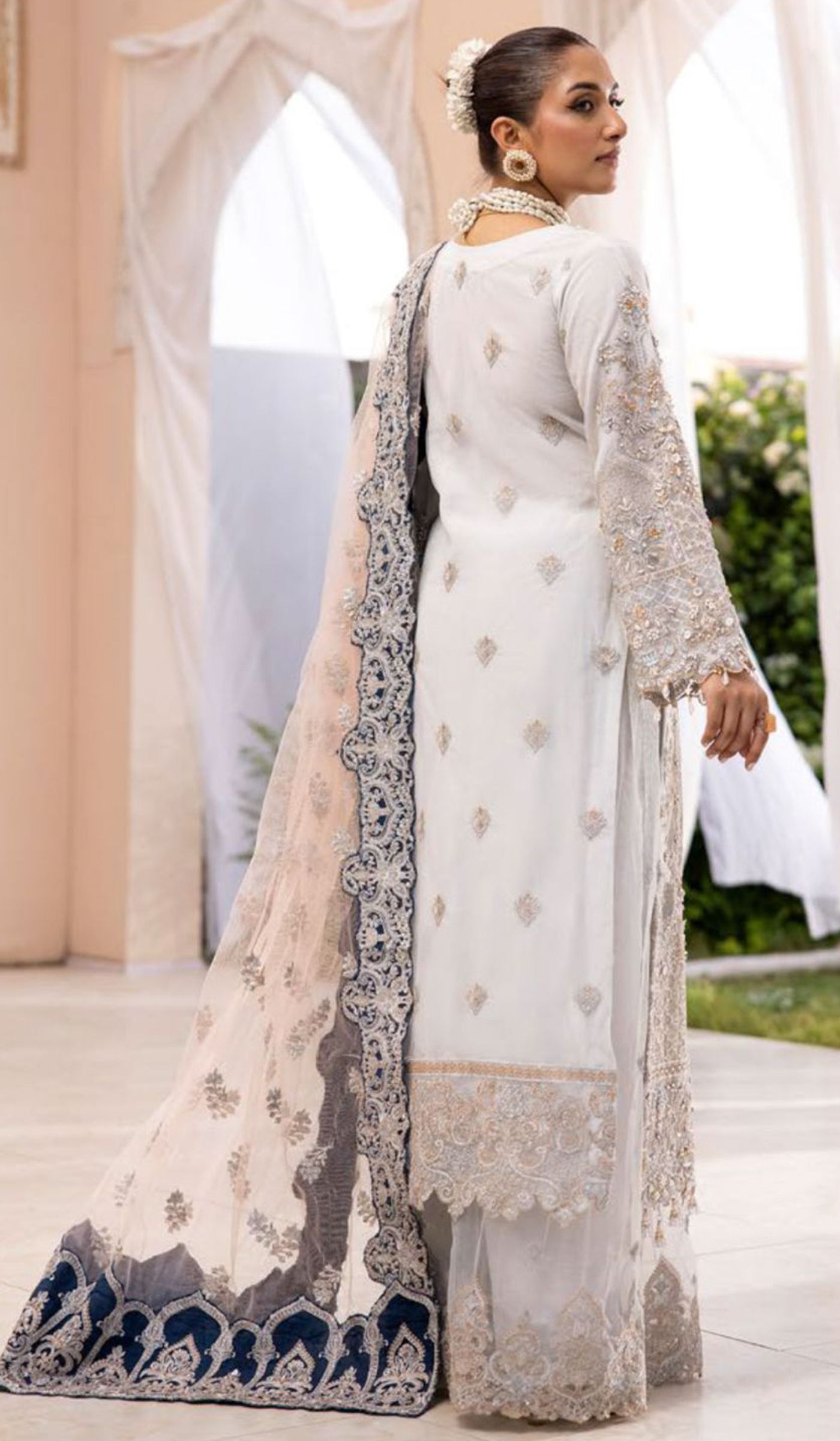 Simrans chiffon Imrozia 3 piece luxury embroidered net suit 701