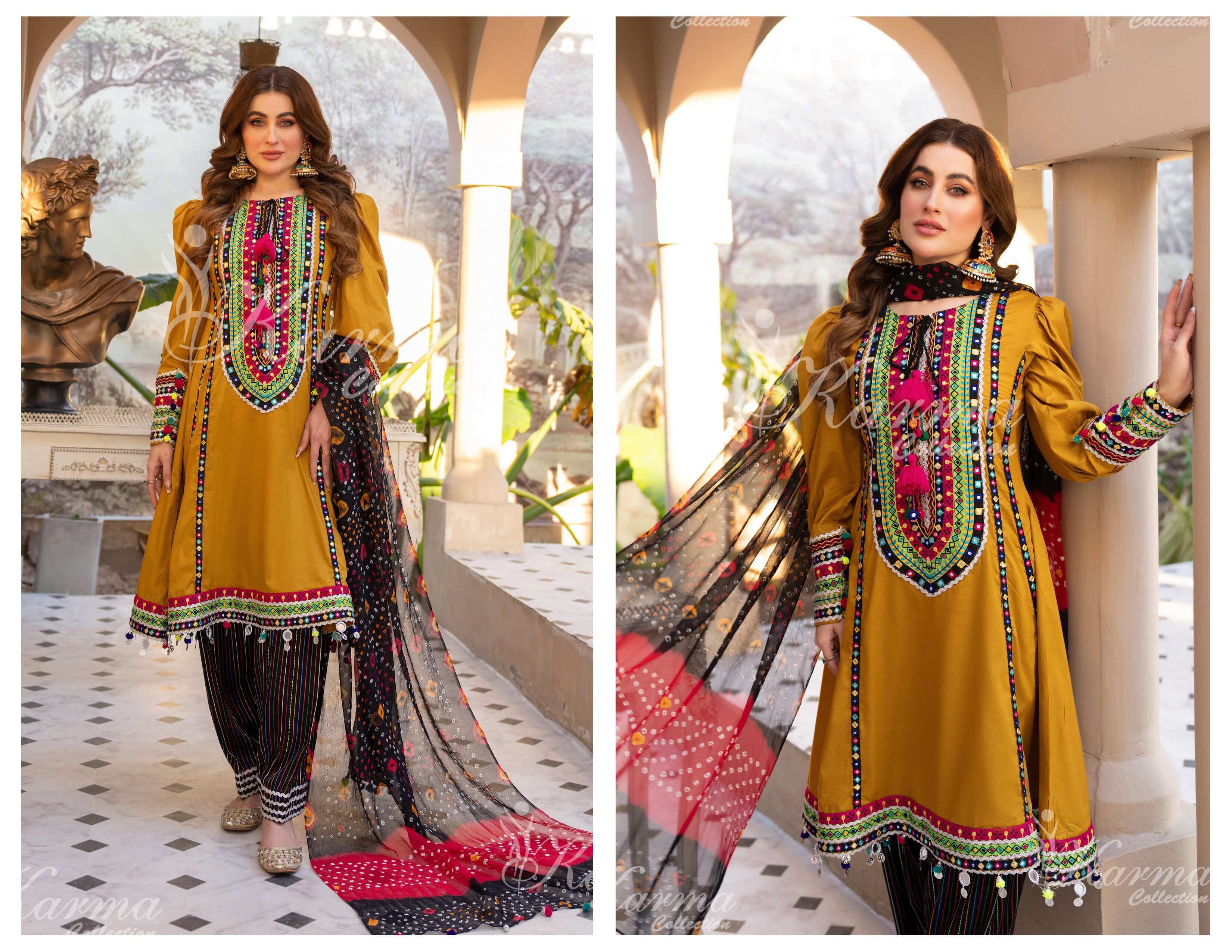 KARMA COLLECTION | EMBROIDERED COTTON READYMADE | KMA-1345