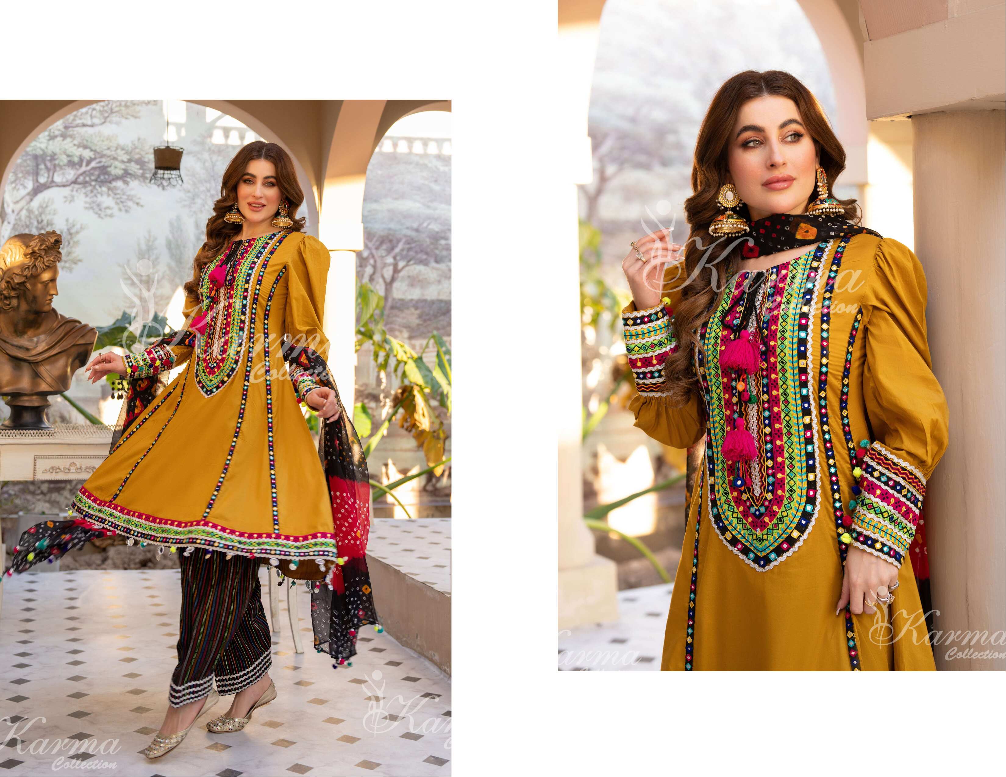 KARMA COLLECTION | EMBROIDERED COTTON READYMADE | KMA-1345