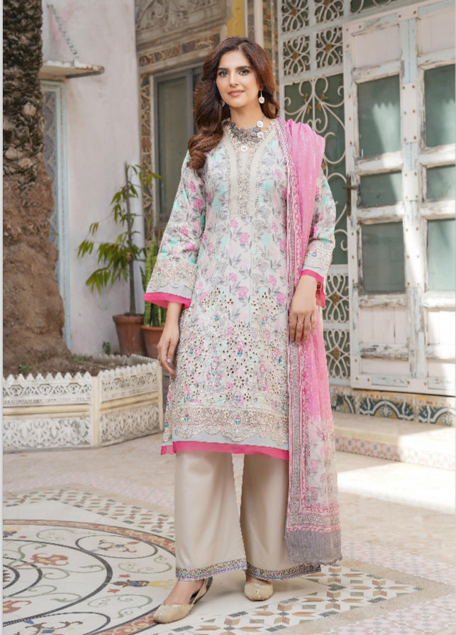 MUNIRA | EMBROIDERED LAWN READYMADE | MVL04