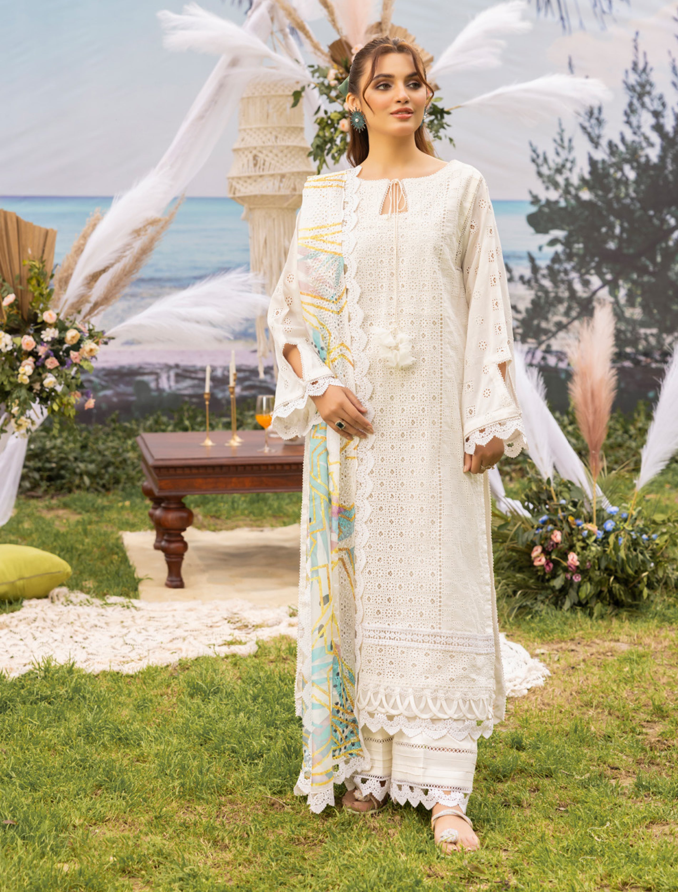 ADAN’S LAWN BY IRHA ZIA 3PC CHIKANKARI READYMADE ADLS243 SIMRANS