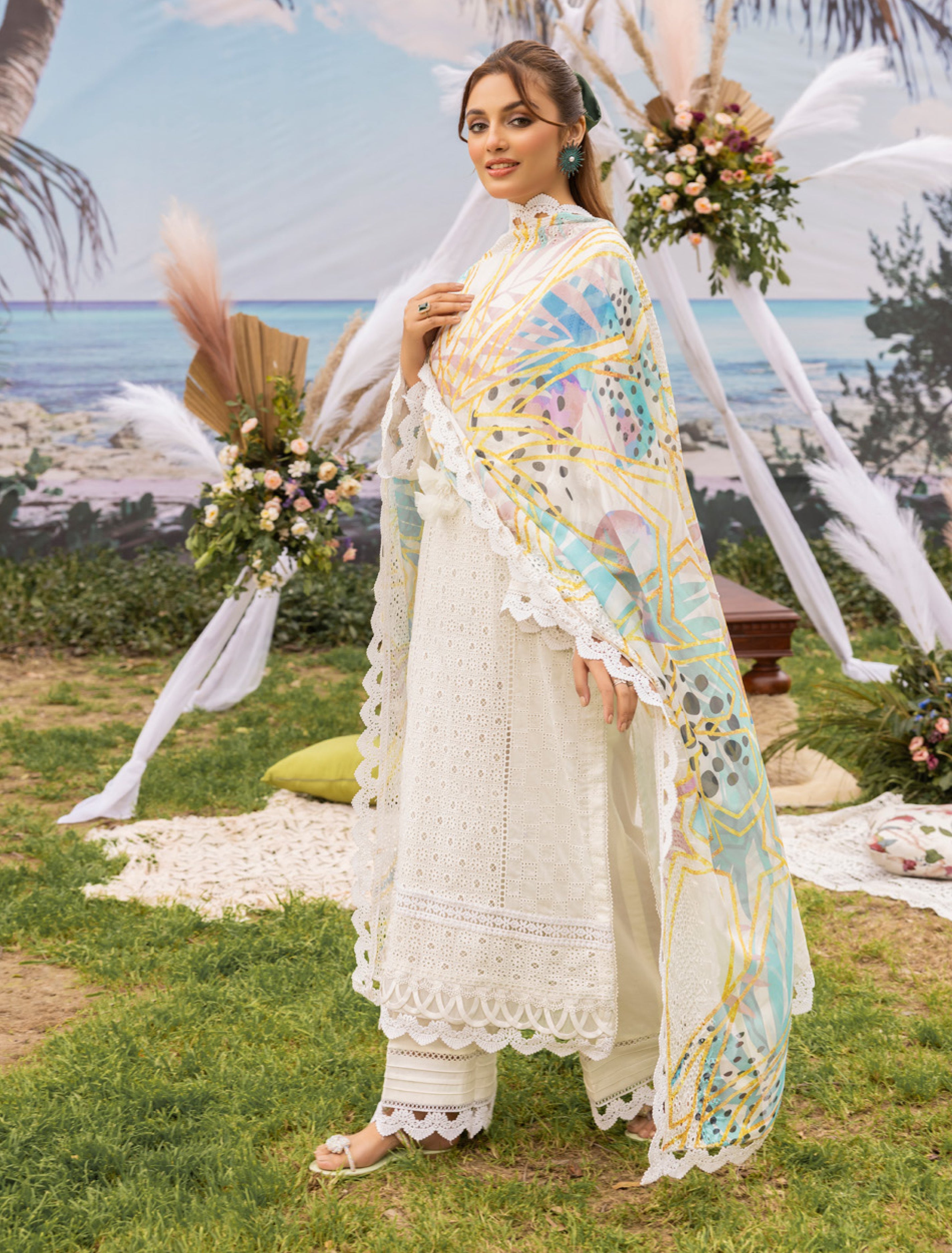 ADAN’S LAWN BY IRHA ZIA 3PC CHIKANKARI READYMADE ADLS243 SIMRANS