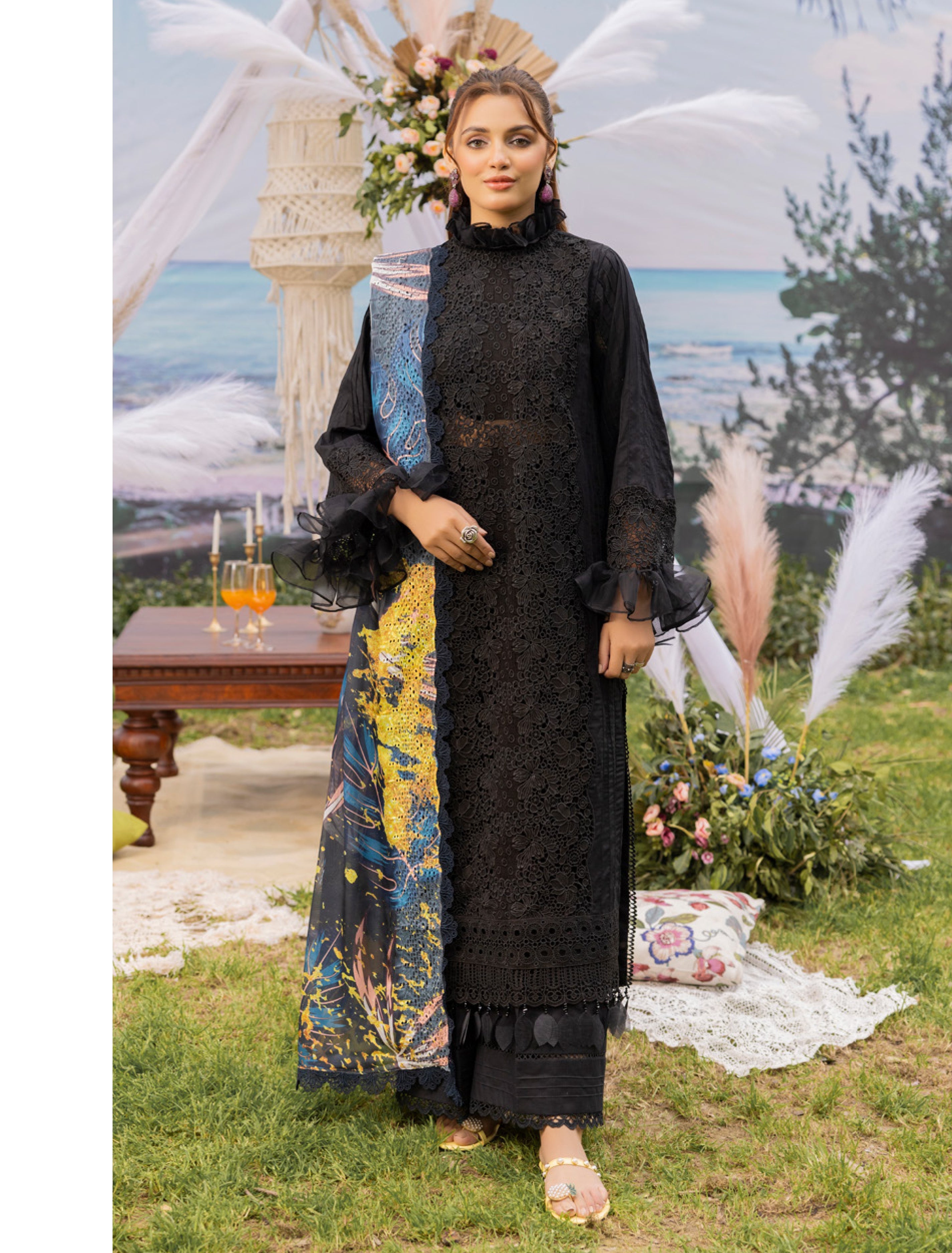 ADAN’S LAWN BY IRHA ZIA 3PC CHIKANKARI READYMADE ADLS244 SIMRANS