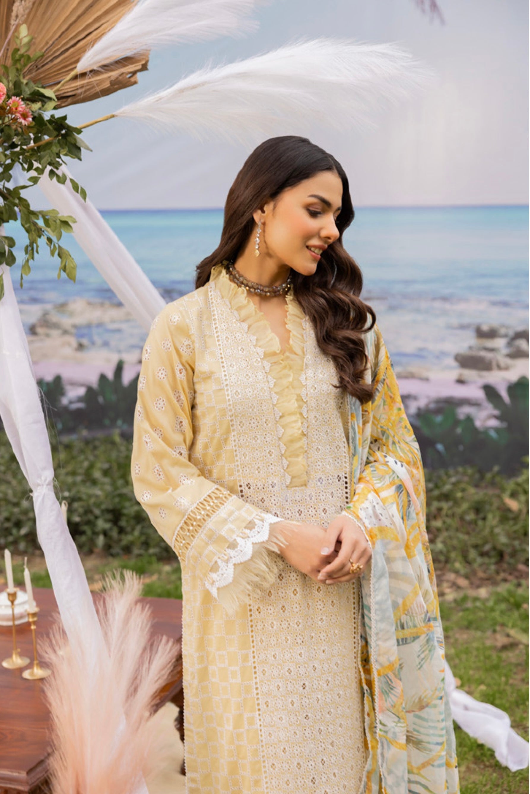 ADAN’S LAWN BY IRHA ZIA 3PC CHIKANKARI READYMADE ADLS247 SIMRANS