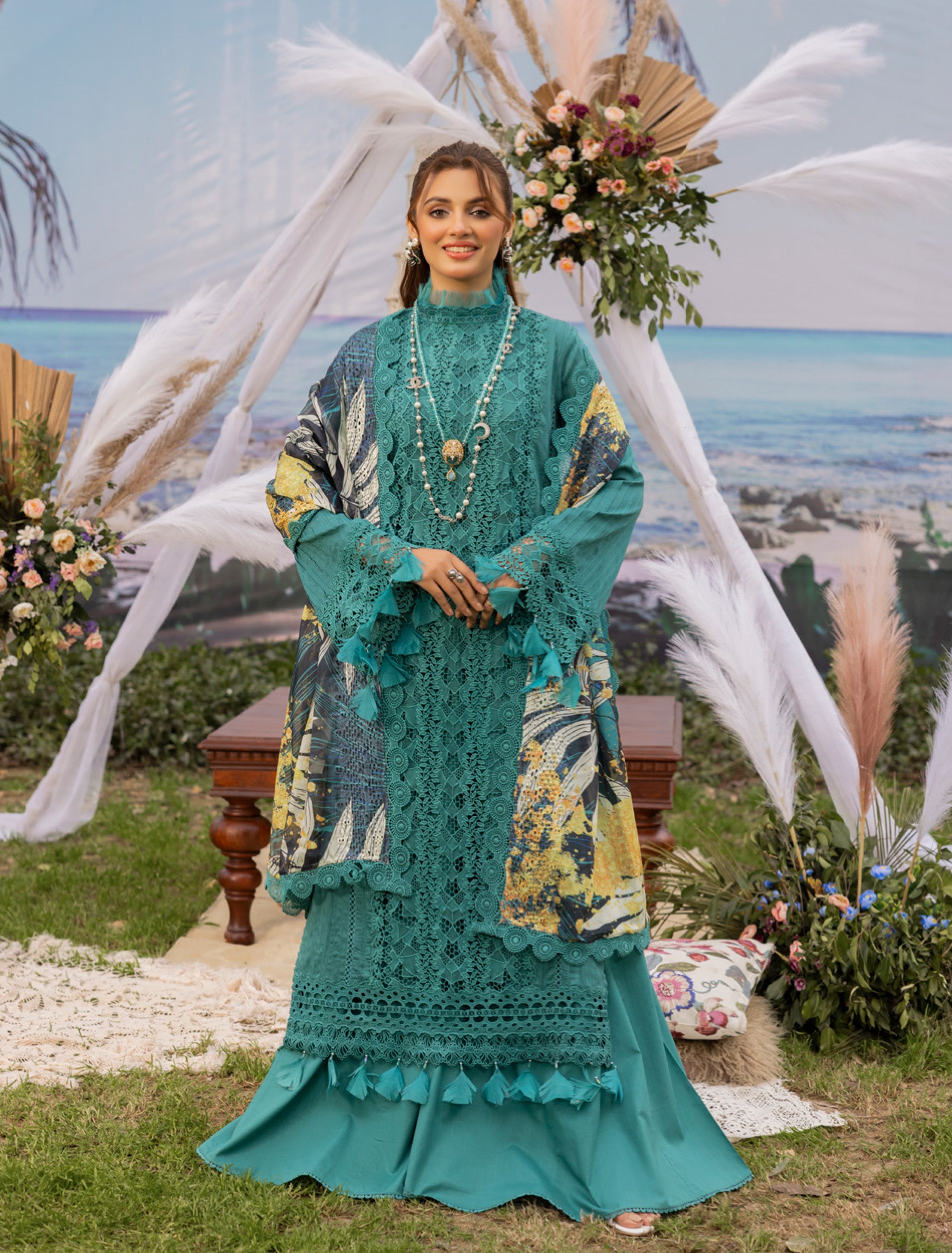 ADAN’S LAWN BY IRHA ZIA 3PC CHIKANKARI READYMADE ADLS249 SIMRANS