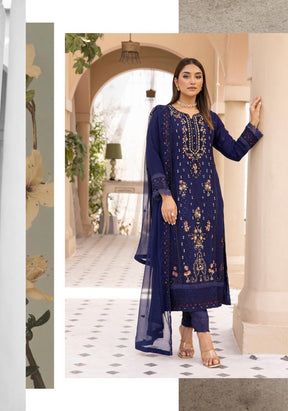SIMRANS Agha Noor lux by Shiffonz 3 piece embroidered chiffon suit SMC5723