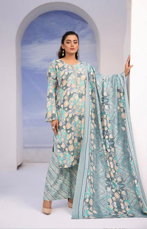 SIMRANS Ajrak Luxe 3 Piece Summer Cotton Lawn Outfit Readymade-SM53