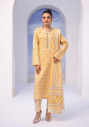 SIMRANS Ajrak Luxe 3 Piece Summer Cotton Lawn Outfit Readymade-SM55
