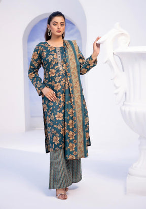 SIMRANS Ajrak Luxe 3 Piece Summer Cotton Lawn Outfit Readymade-SM56