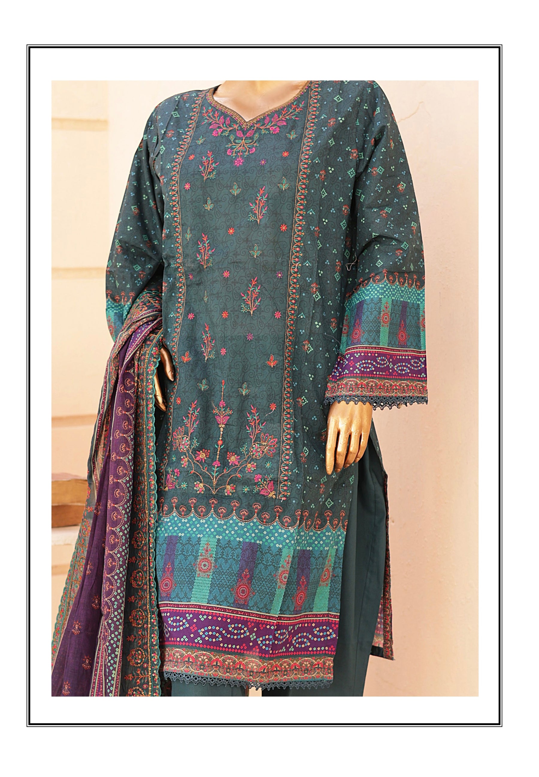 BIN SAEED 3PC EMBROIDERED READYMADE BSL360