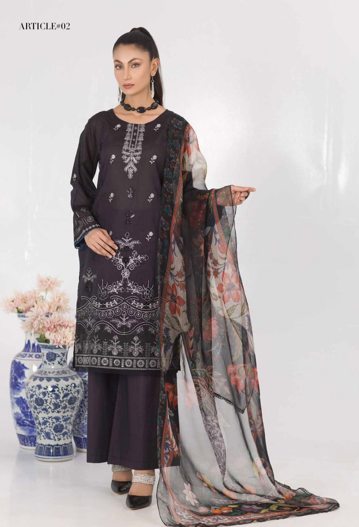 SIMRANS CHICKENKARI 3PC EMBROIDERED READYMADE ARTICLE-02