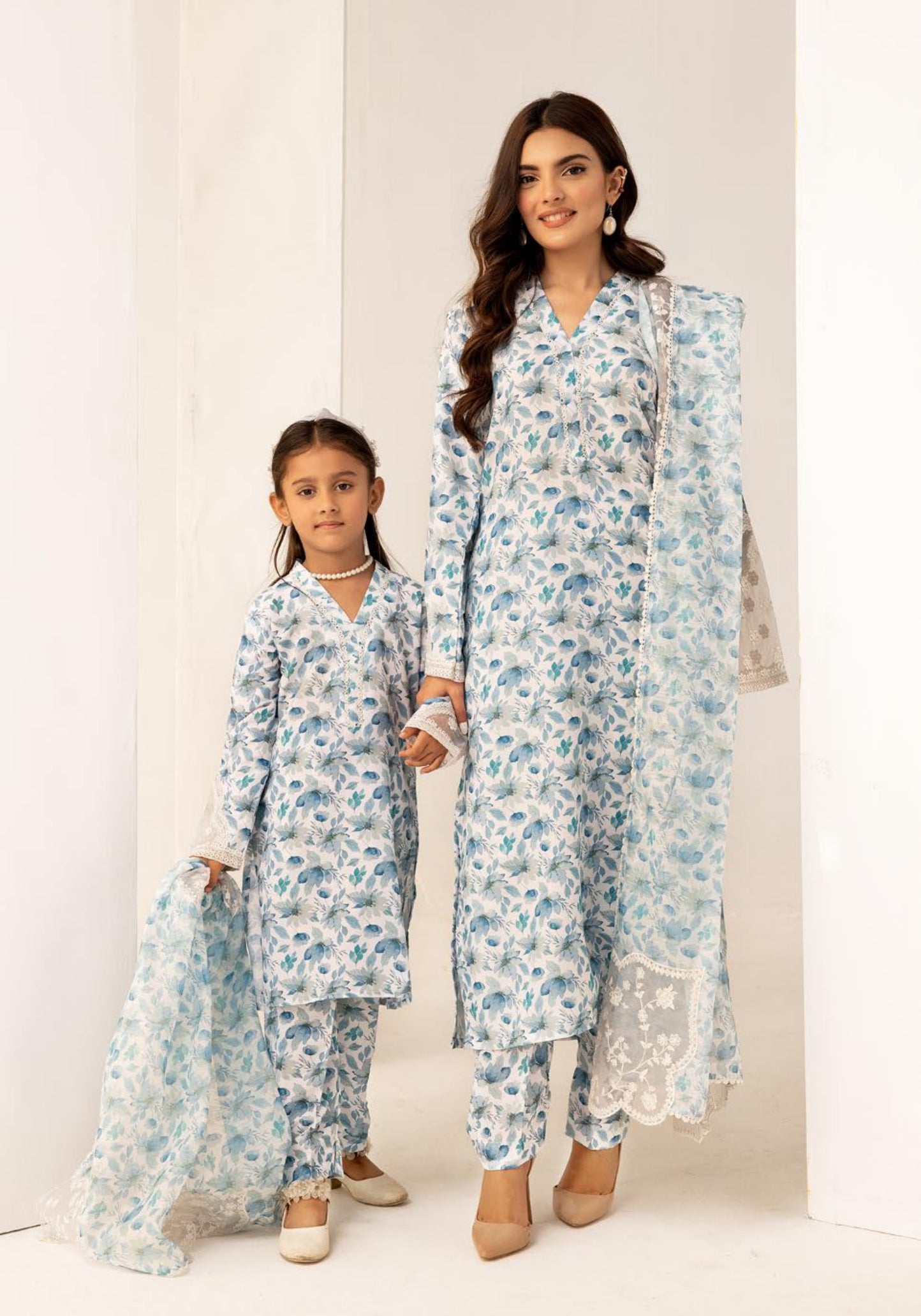 SIMRANS Iris silk lawn Mummy& Me/kids collection 3 piece readymade SM752