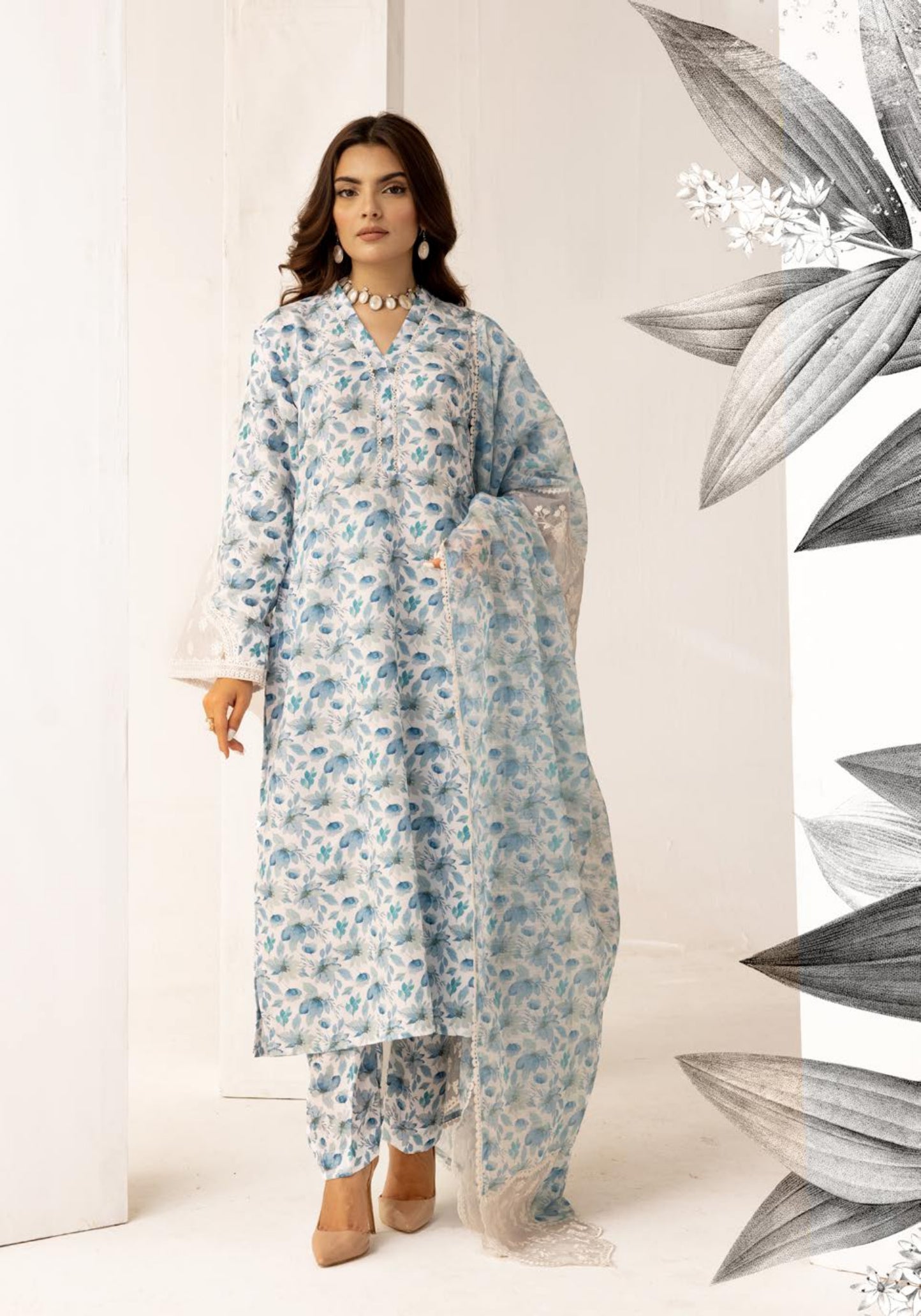 SIMRANS Iris silk lawn Mummy& Me/kids collection 3 piece readymade SM752