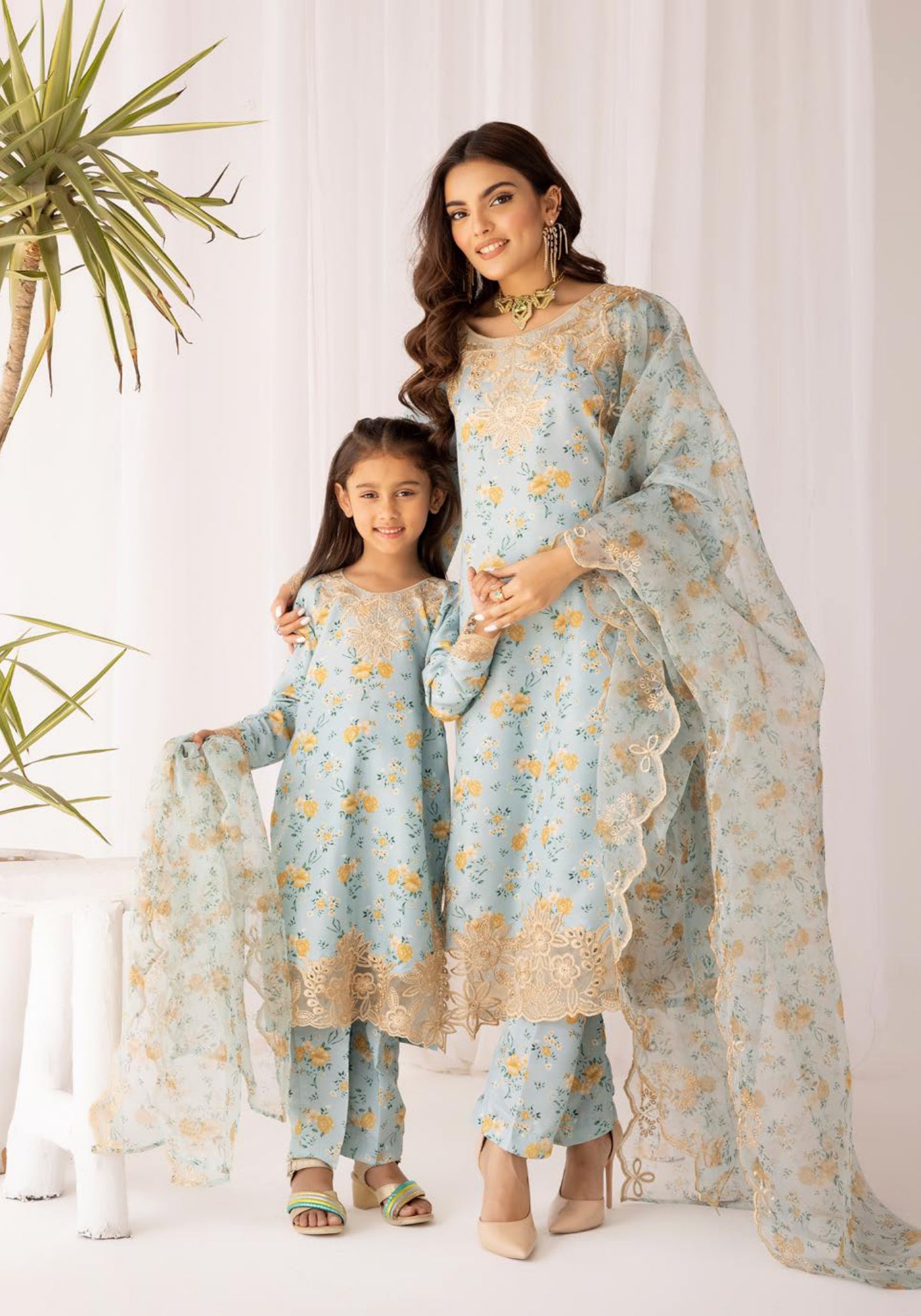 SIMRANS Iris silk lawn Mummy& Me/kids collection 3 piece readymade SM752