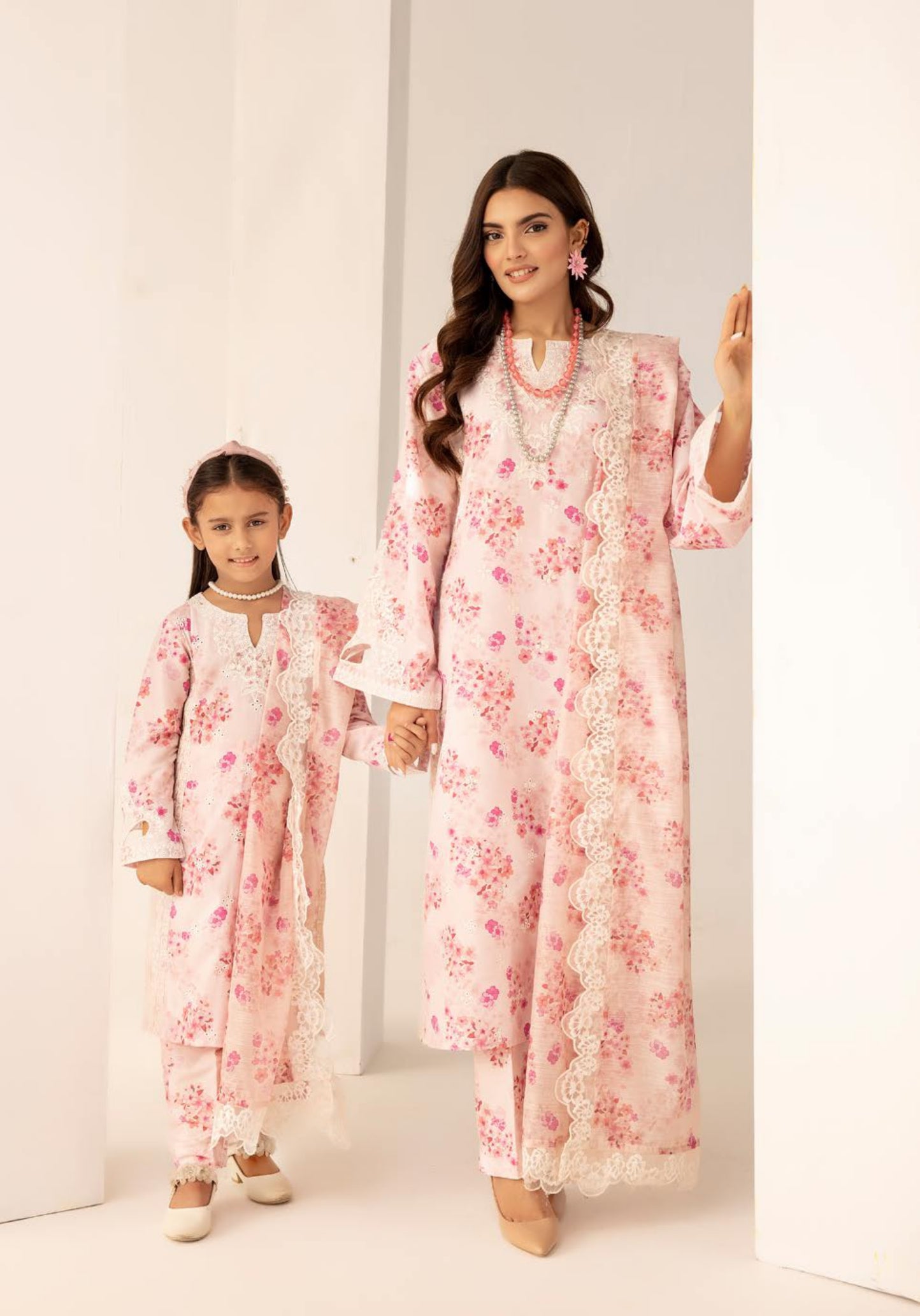 SIMRANS Iris silk lawn Mummy& Me/kids collection 3 piece readymade SM754