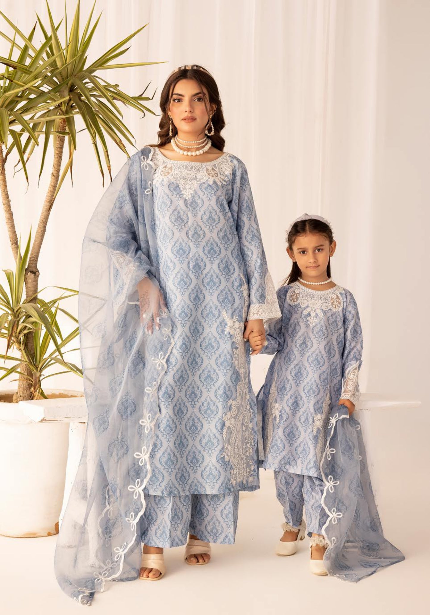 SIMRANS Iris silk lawn Mummy& Me/kids collection 3 piece readymade SM755