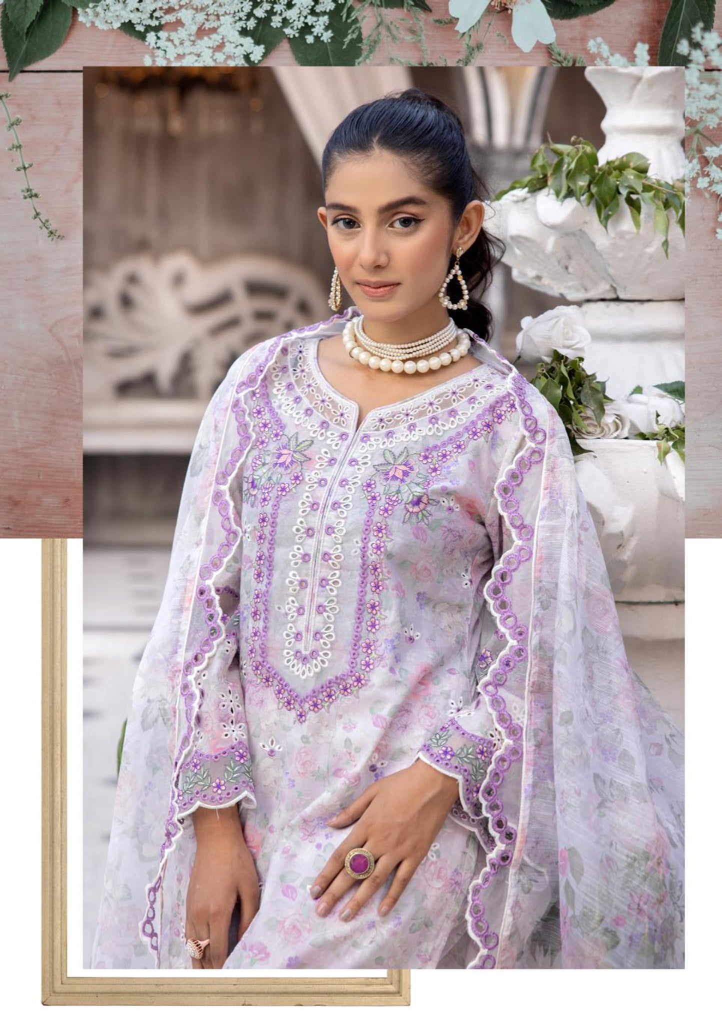 SIMRANS ETHNIC CHIKANKARI 3PC EMBROIDERED READYMADE-344