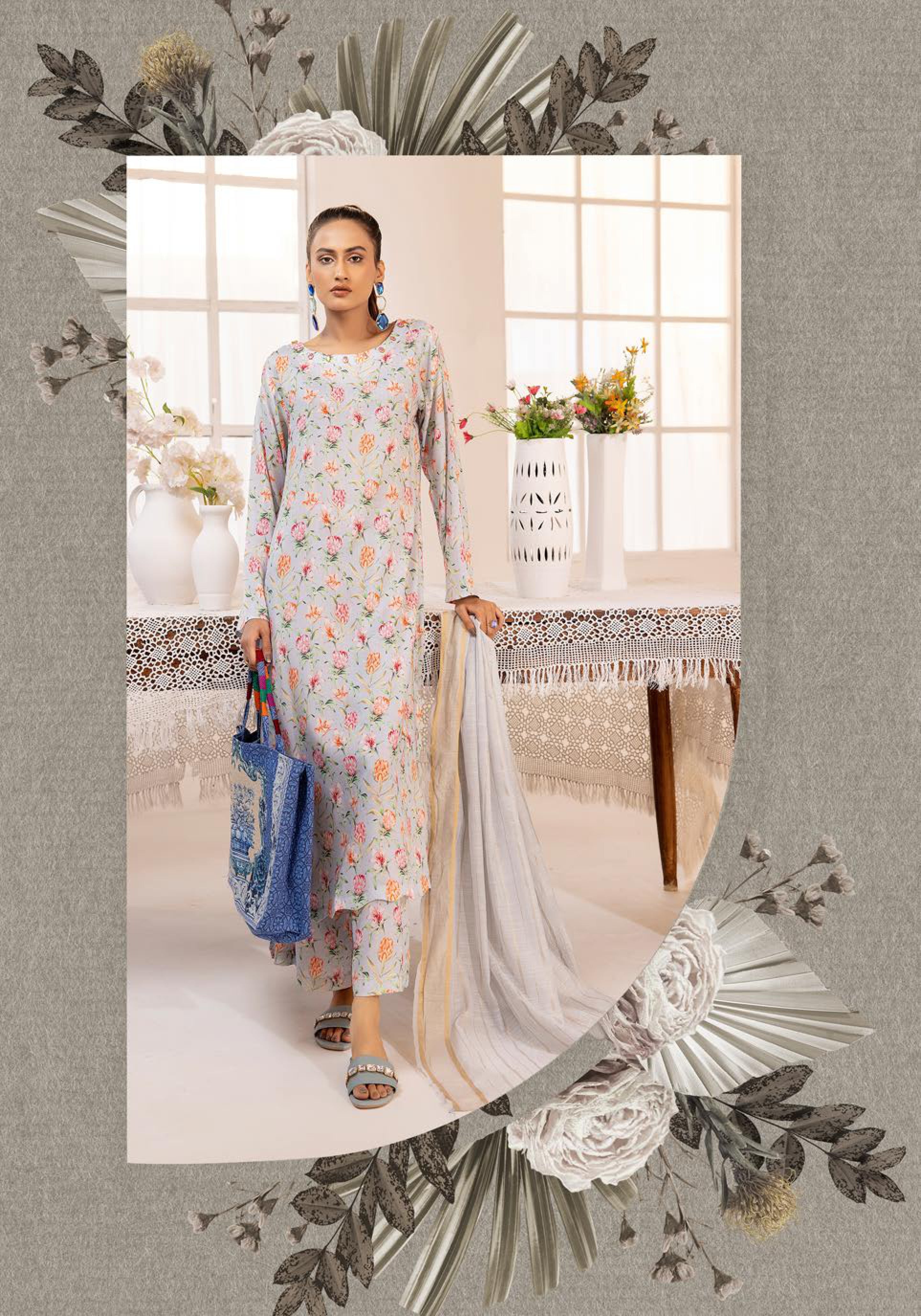 SIMRANS ‘HANNAH B’ | PRINTED LAWN READYMADE | SM502