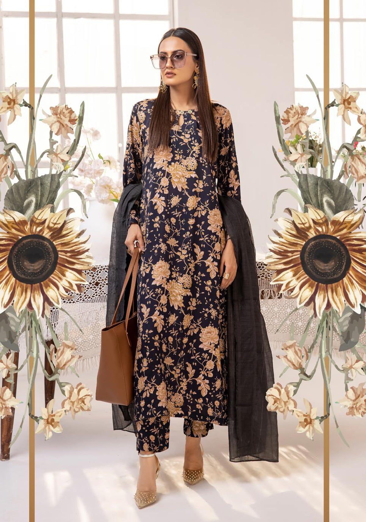 SIMRANS ‘HANNAH B’ | PRINTED LAWN READYMADE | SM503