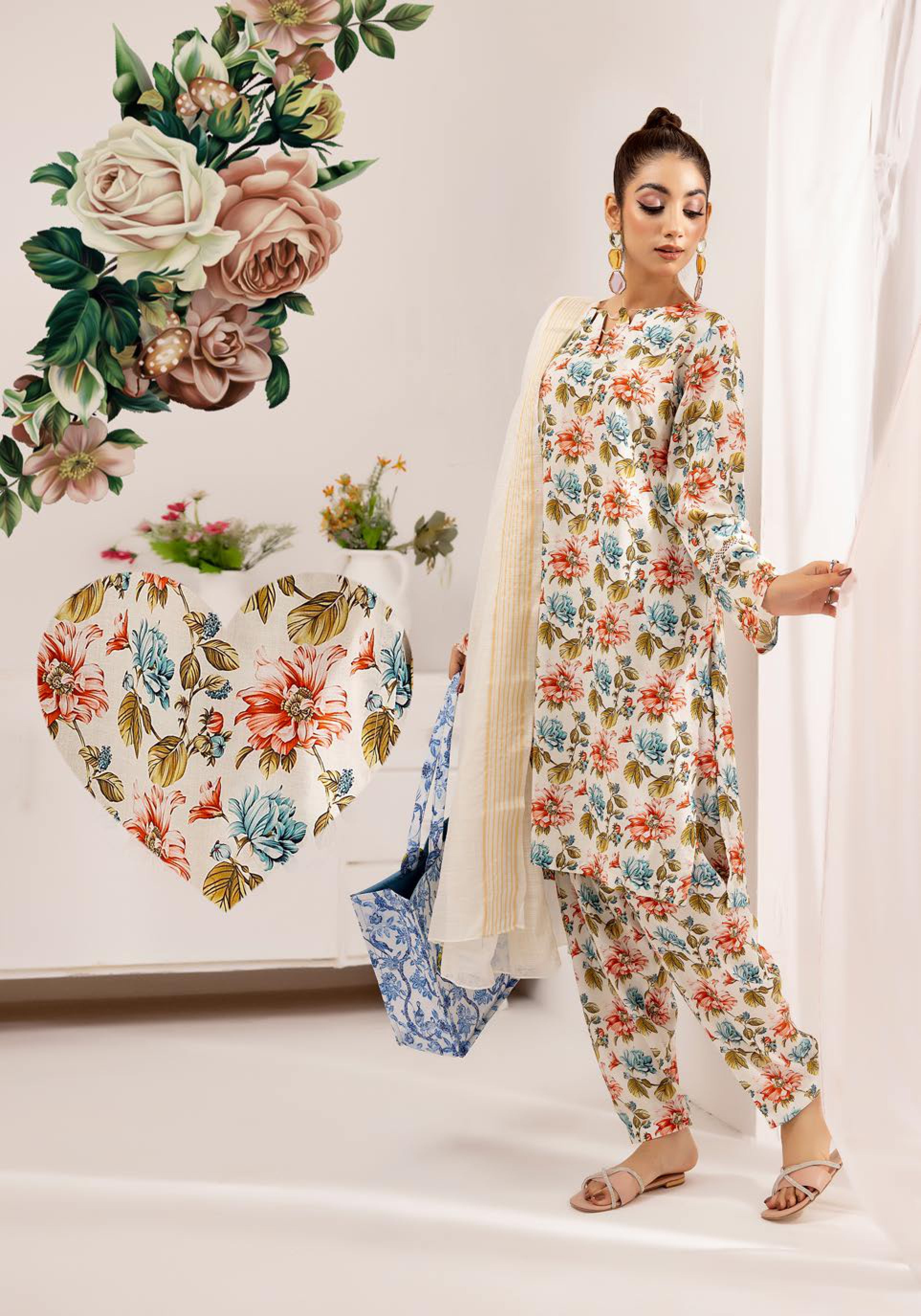 SIMRANS ‘HANNAH B’ | PRINTED LAWN READYMADE | SM506