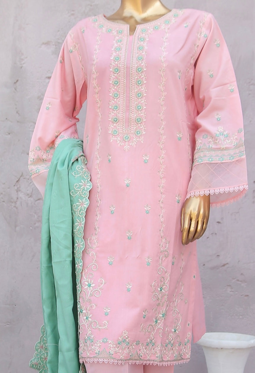 BIN SAEED JANAN EMBROIDERED DHANAK 3PC READYMADE BSJD7864