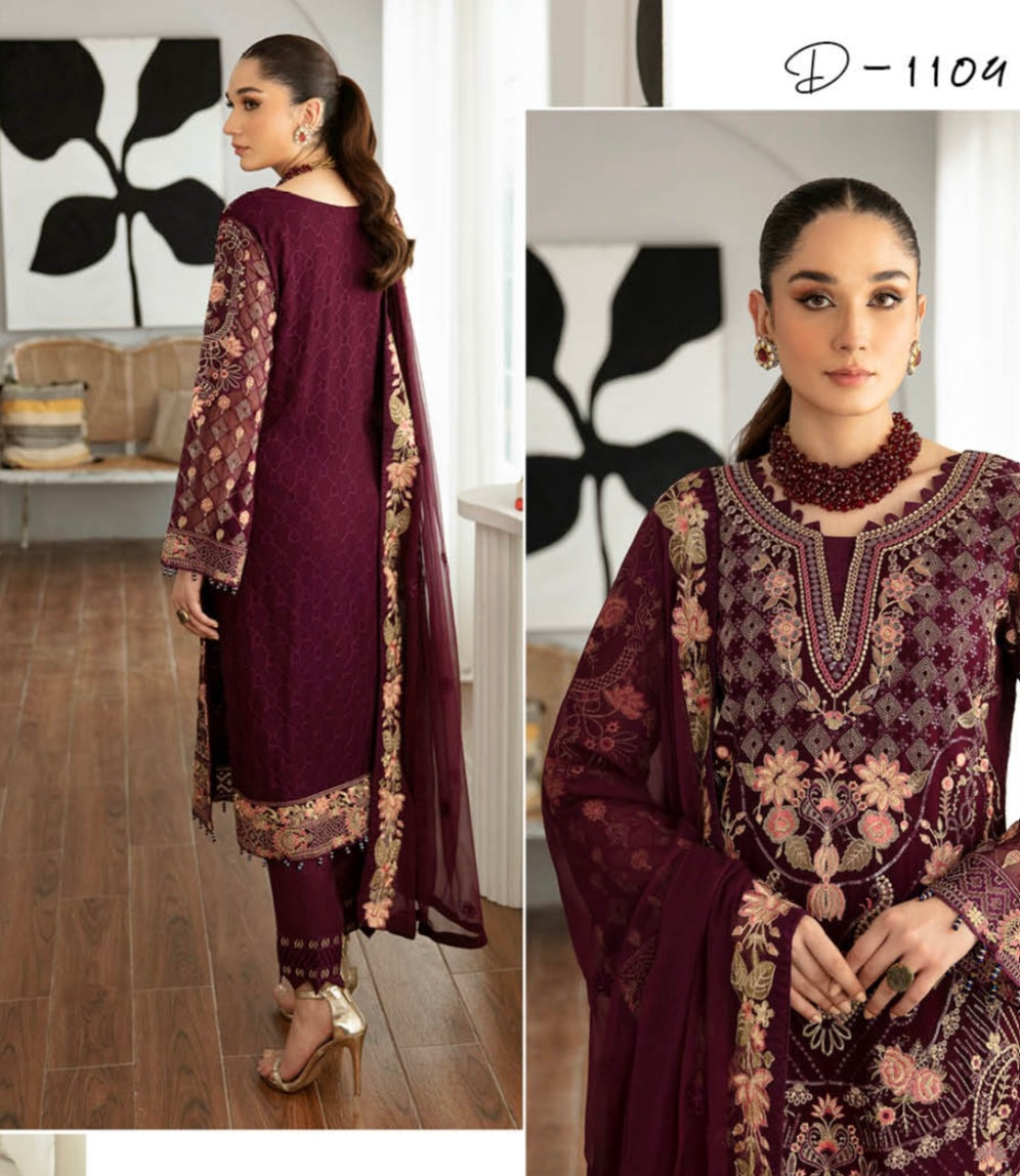 RAMSHA | RANGOON CHIFFON VOL 11 READYMADE | D1114