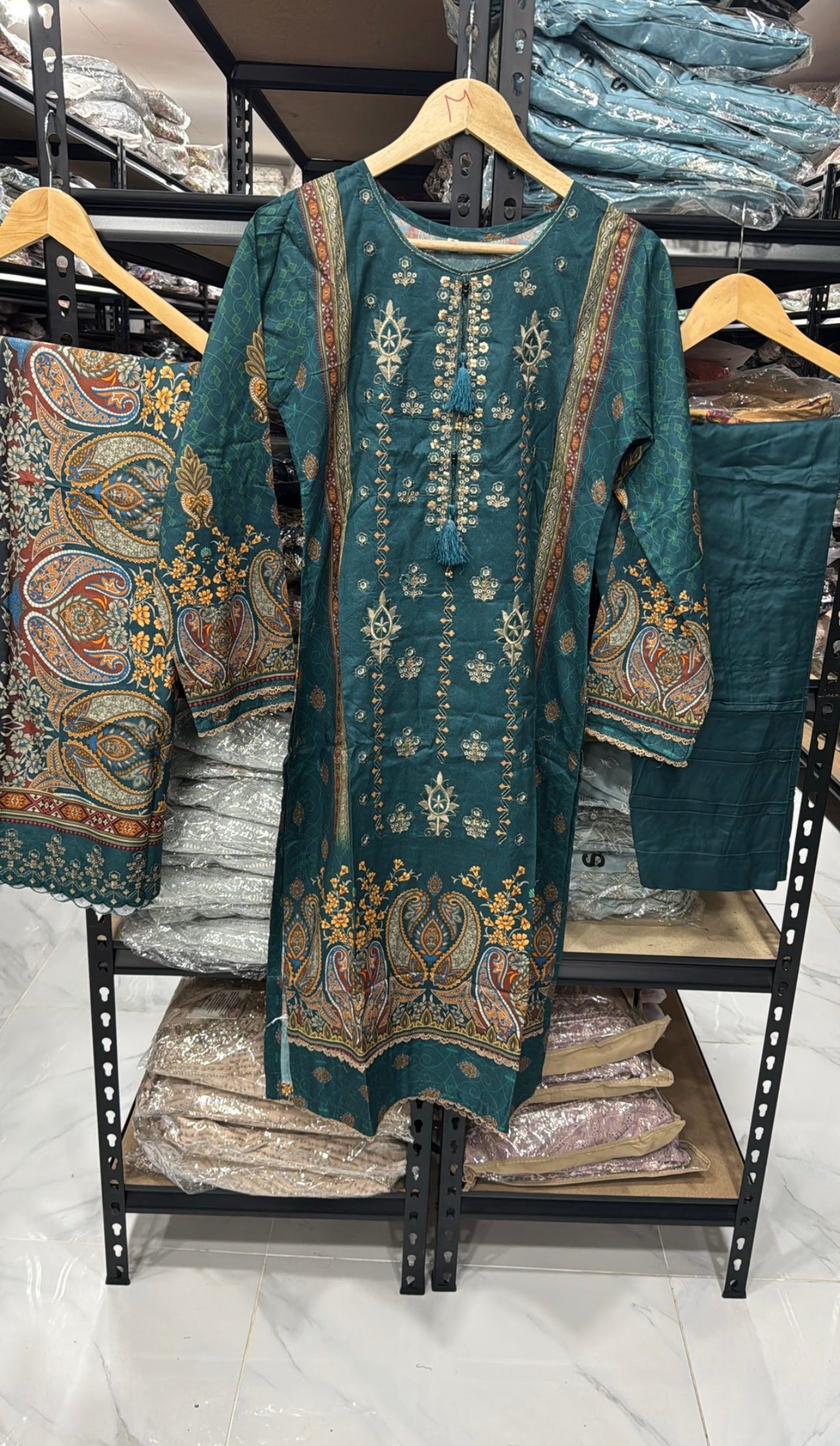 NAKHRA COLLECTIONS EMBROIDERED 3PC LINEN READYMADE | SUKH05