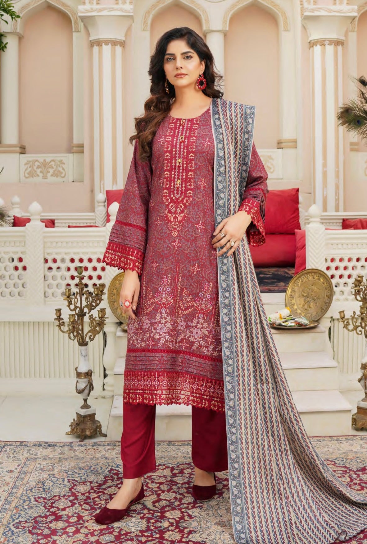 MUNIRA | EMBROIDERED DHANAK READYMADE | MHL01