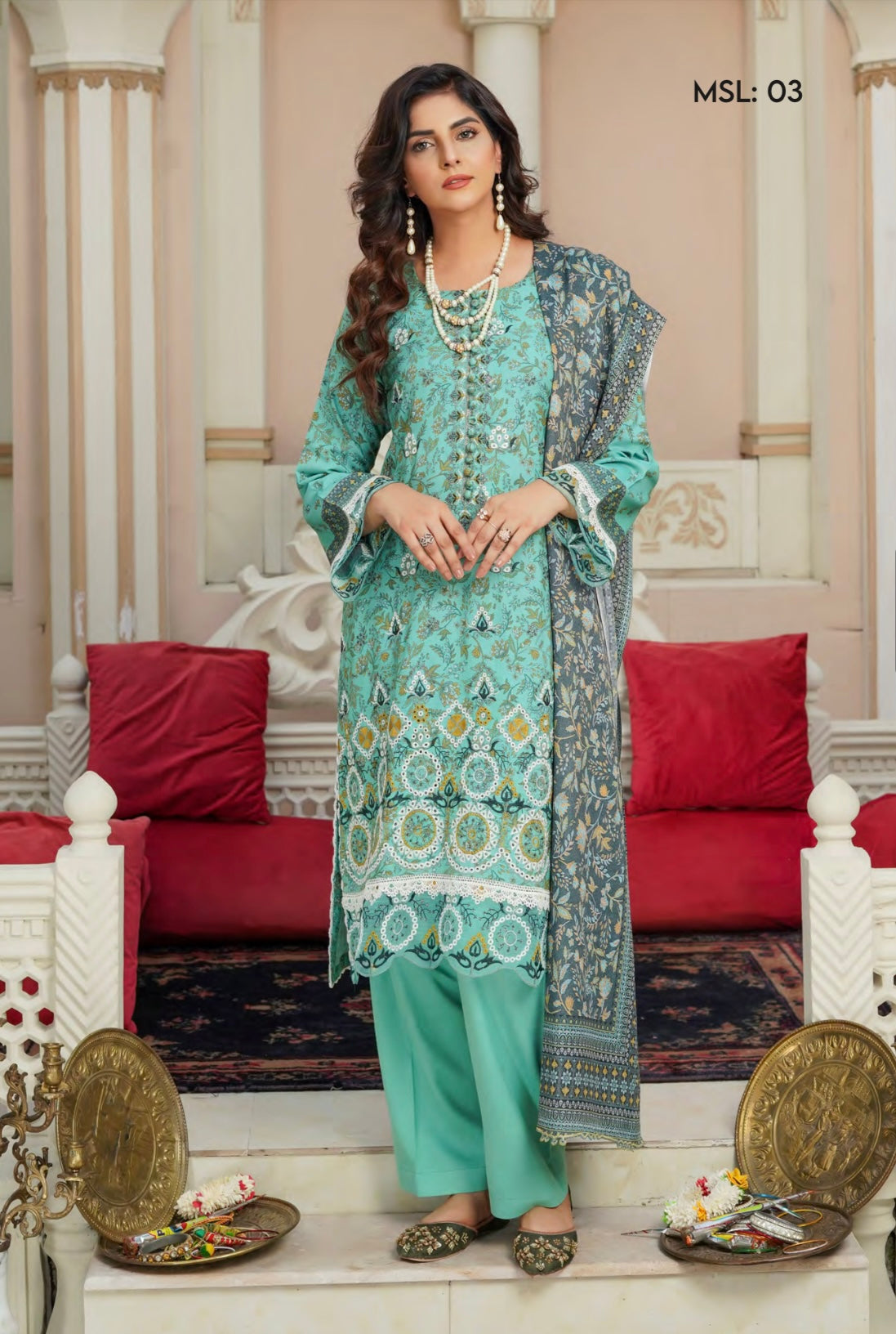 MUNIRA | EMBROIDERED DHANAK READYMADE | MHL03