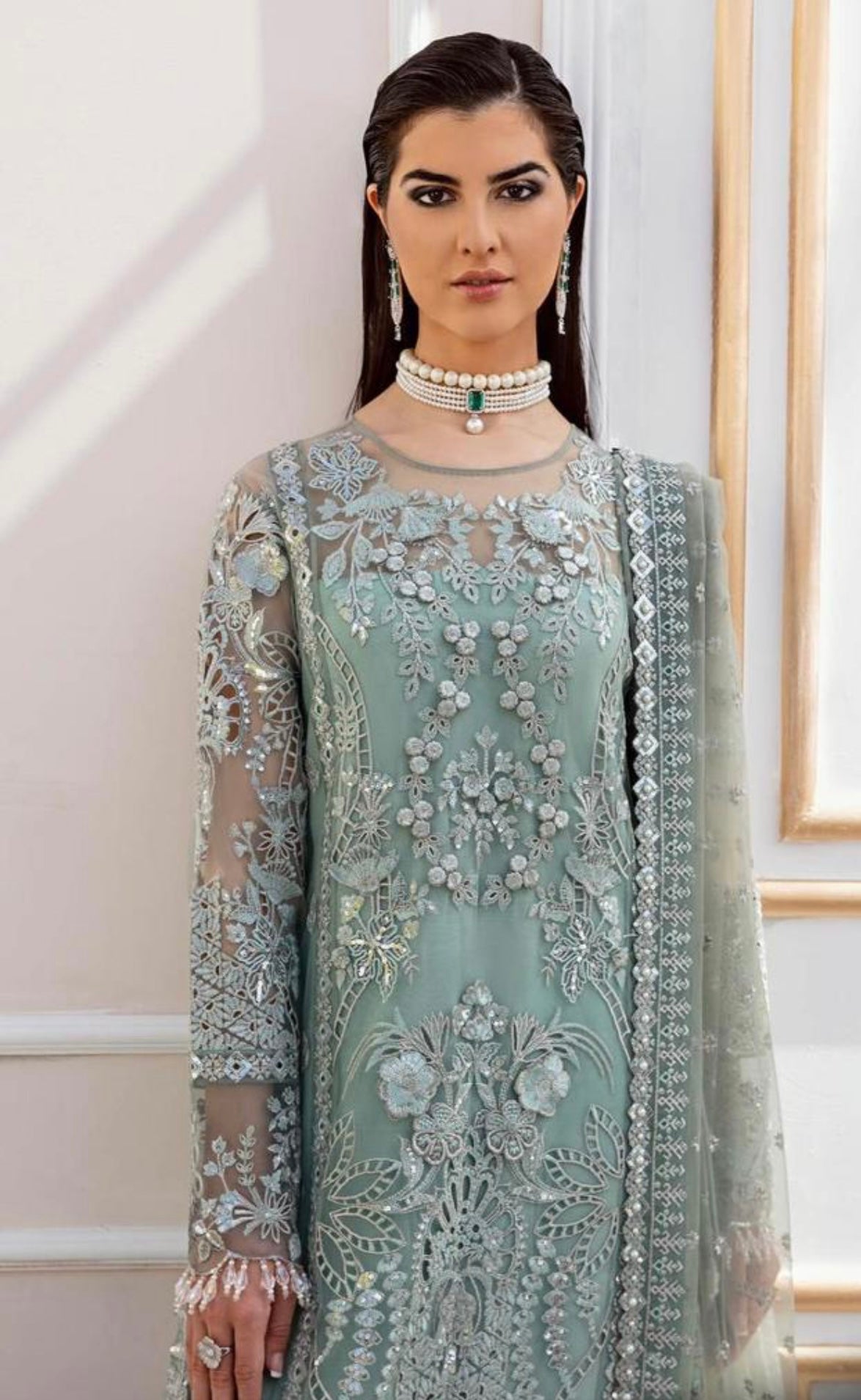 MB INSPIRED BY SIMRANS EMBROIDERED CHIFFON READYMADE MBCR:308