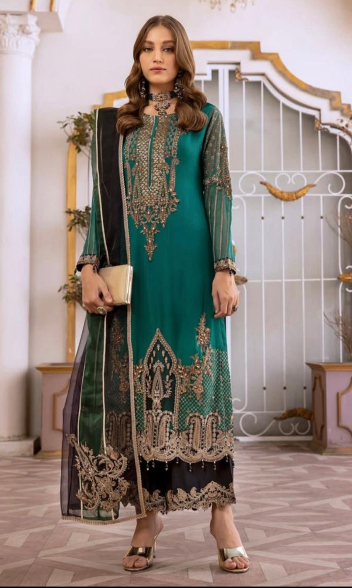 MB INSPIRED BY SIMRANS EMBROIDERED CHIFFON READYMADE MBCR:303