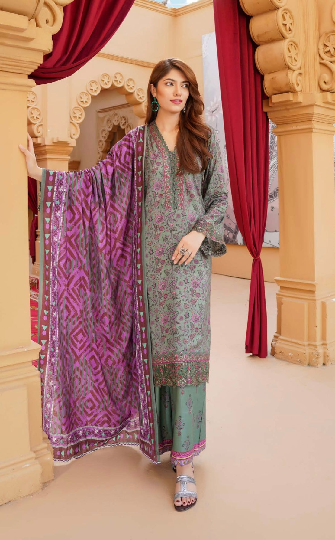 MUNIRA | EMBROIDERED DHANAK READYMADE | MHL011