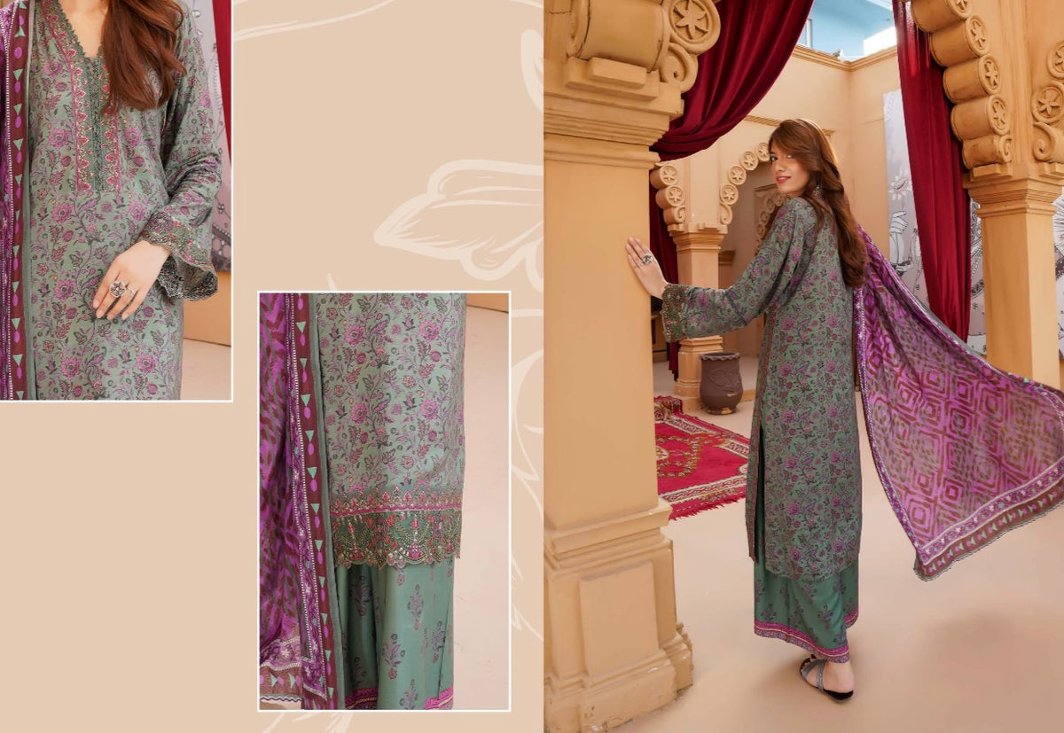 MUNIRA | EMBROIDERED DHANAK READYMADE | MHL011