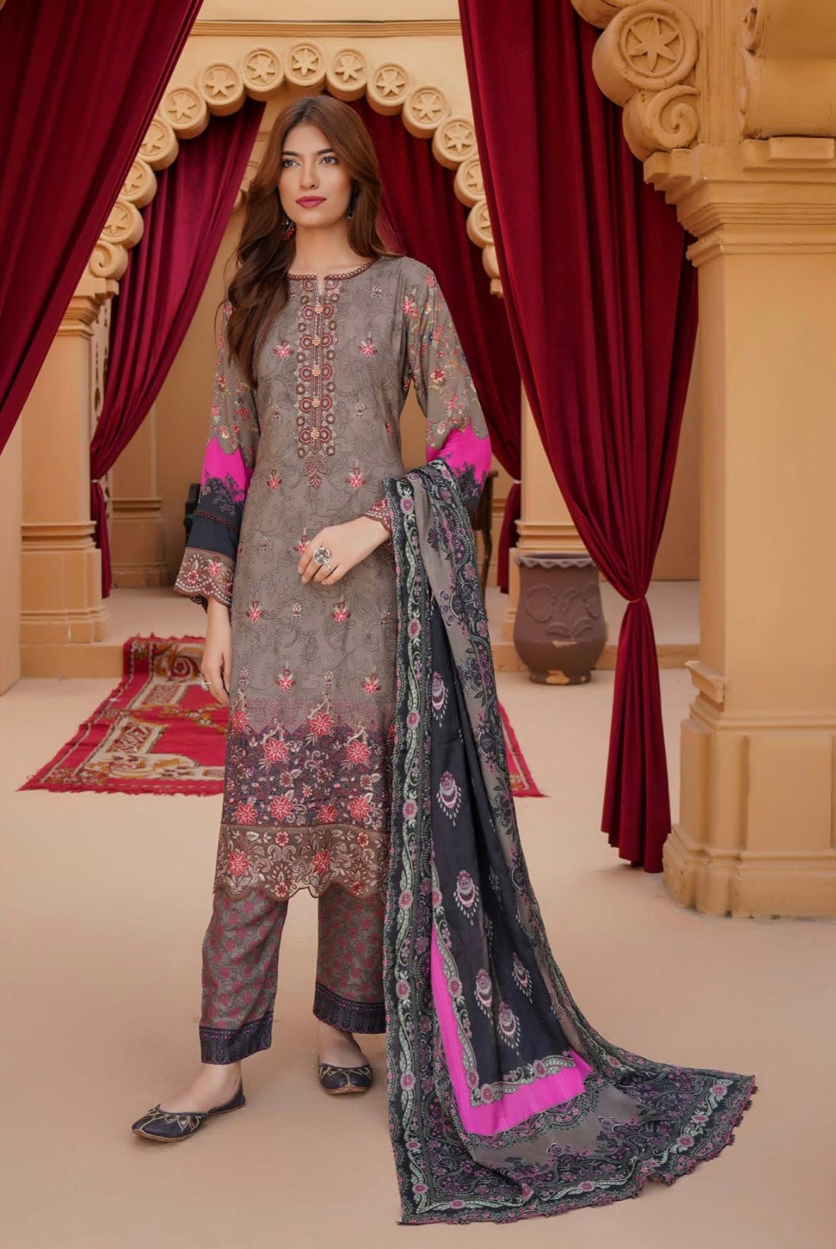 MUNIRA | EMBROIDERED DHANAK READYMADE | MHL014