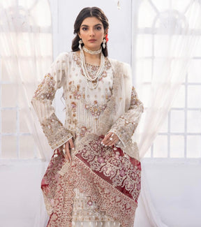 SIMRANS LUXURY Premium CHIFFON Embroidered 3 Piece Lilac Wedding Outfit LCR:9014