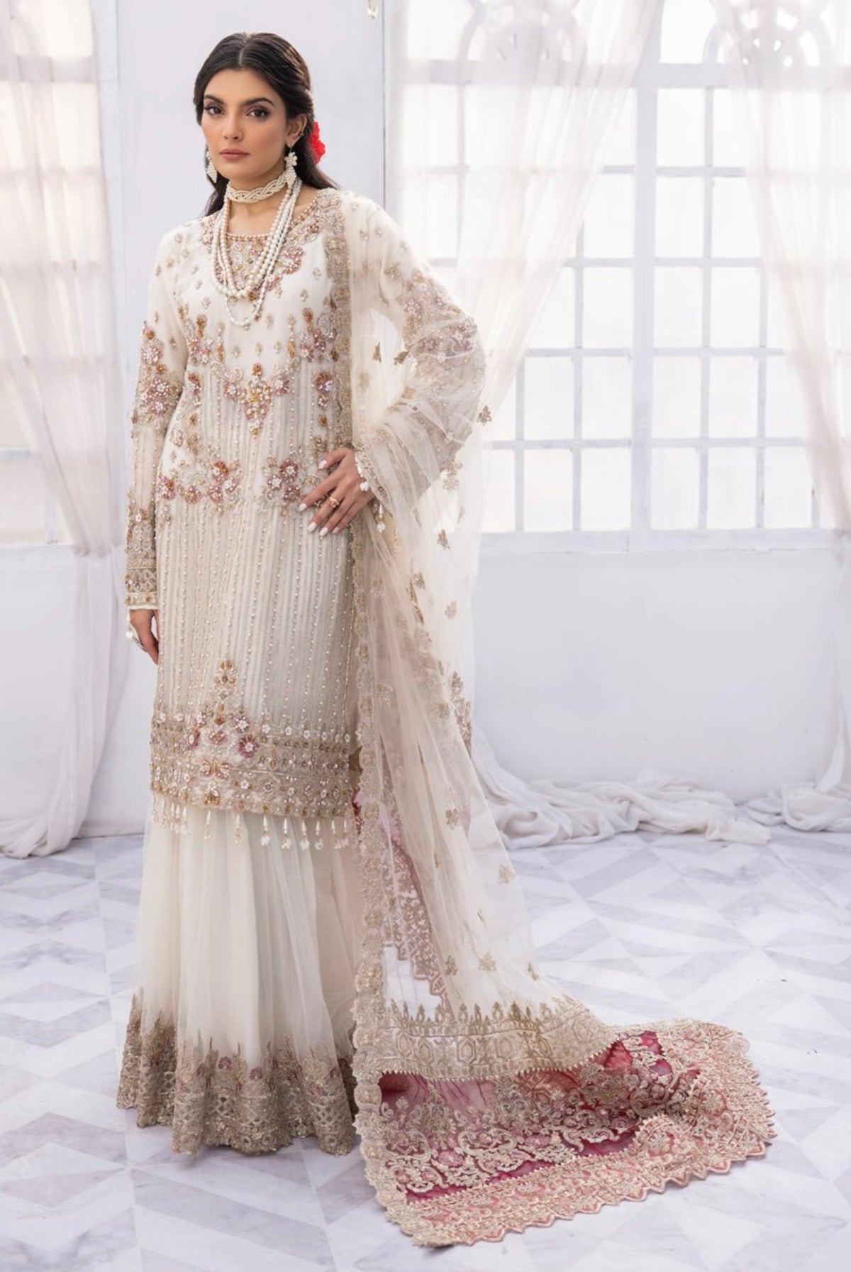 SIMRANS LUXURY Premium Embroidered 3 Piece Lilac Wedding Outfit LCR:9014