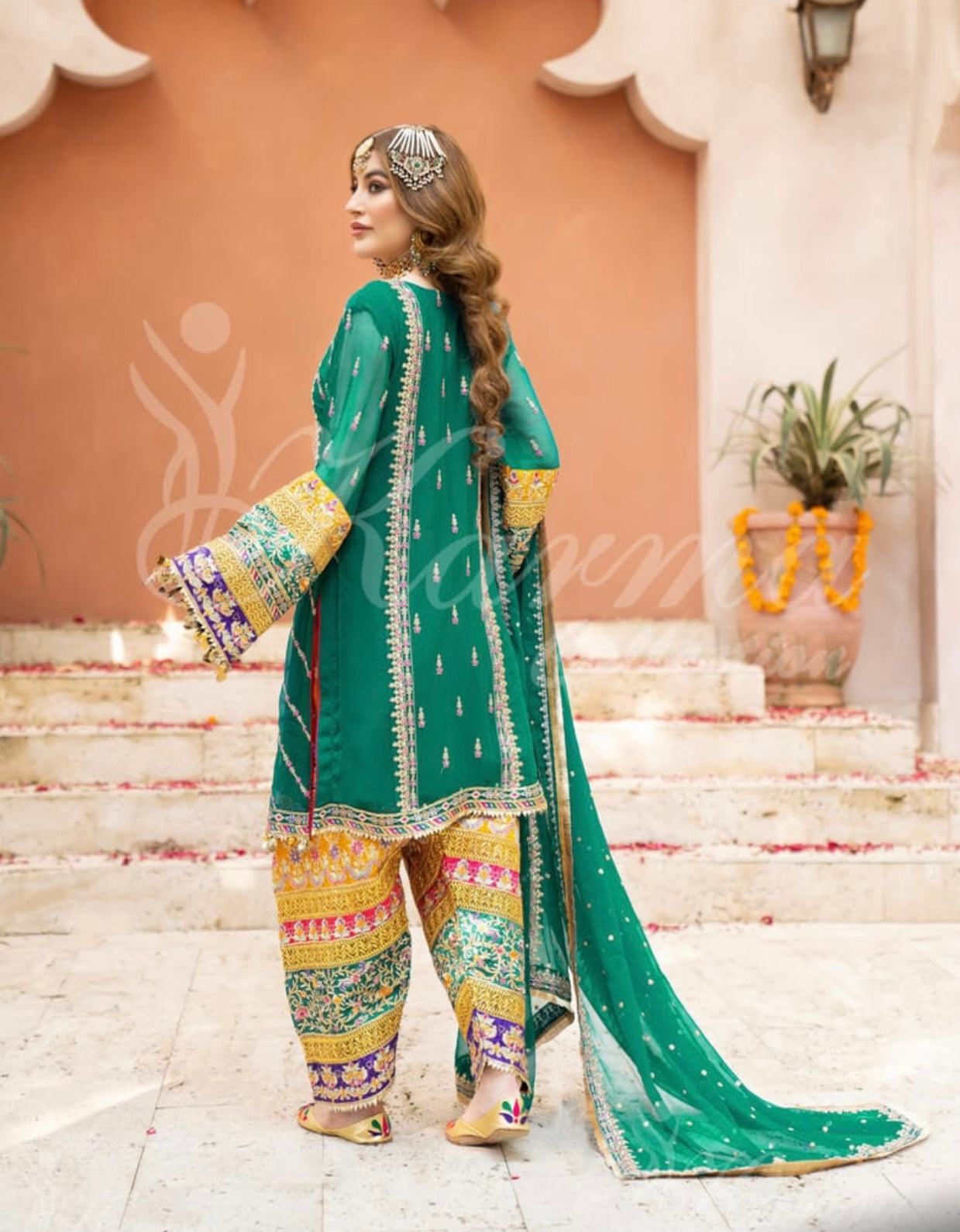 KARMA 3PC EMBROIDERED CHIFFON Readymade 5671