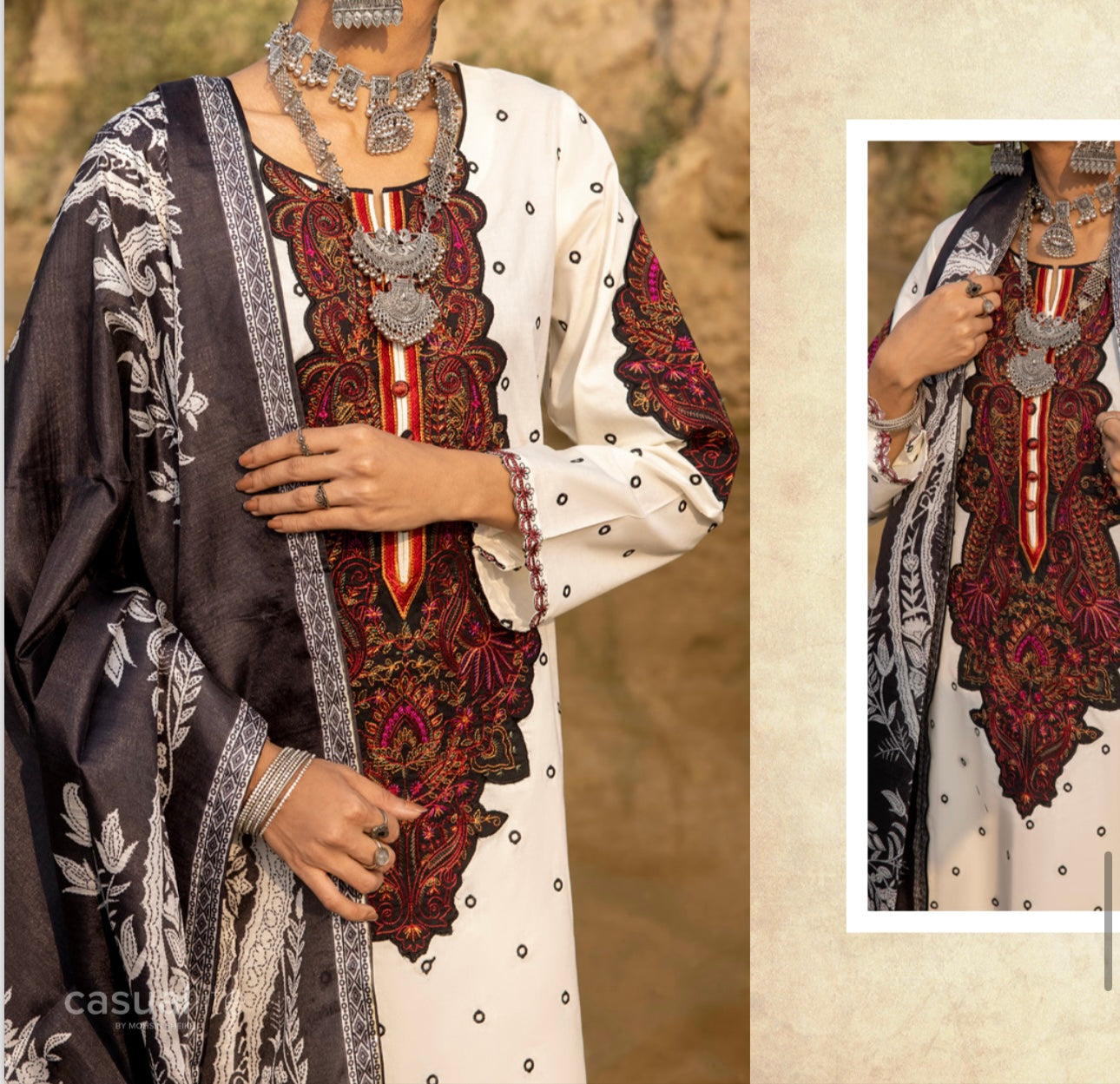 MIRHA SPECIAL DASHT-E-TAMANNA’ | LUXURY EMBROIDERED LINEN READYMADE | MSZF2104