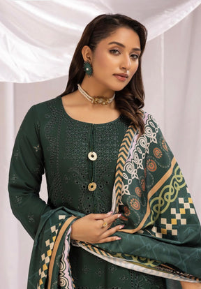 SIMRANS ‘AAFREEN’ | EMBROIDERED DHANAK CHIKANKARI READYMADE | SM701 (GREEN)